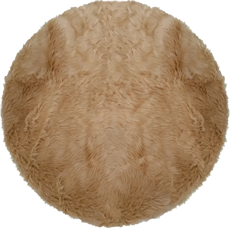 Kids Bear Cub Tan 4' Round Rug