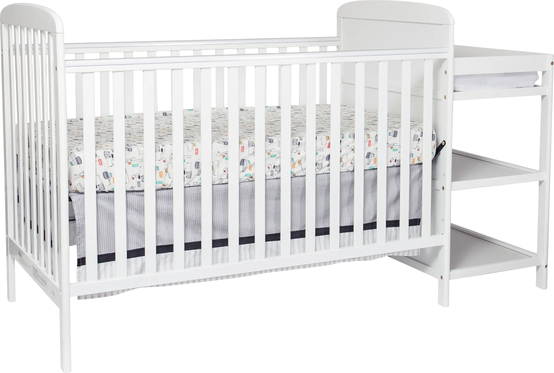 Kids Julian Park White Crib and Changer - Image 1