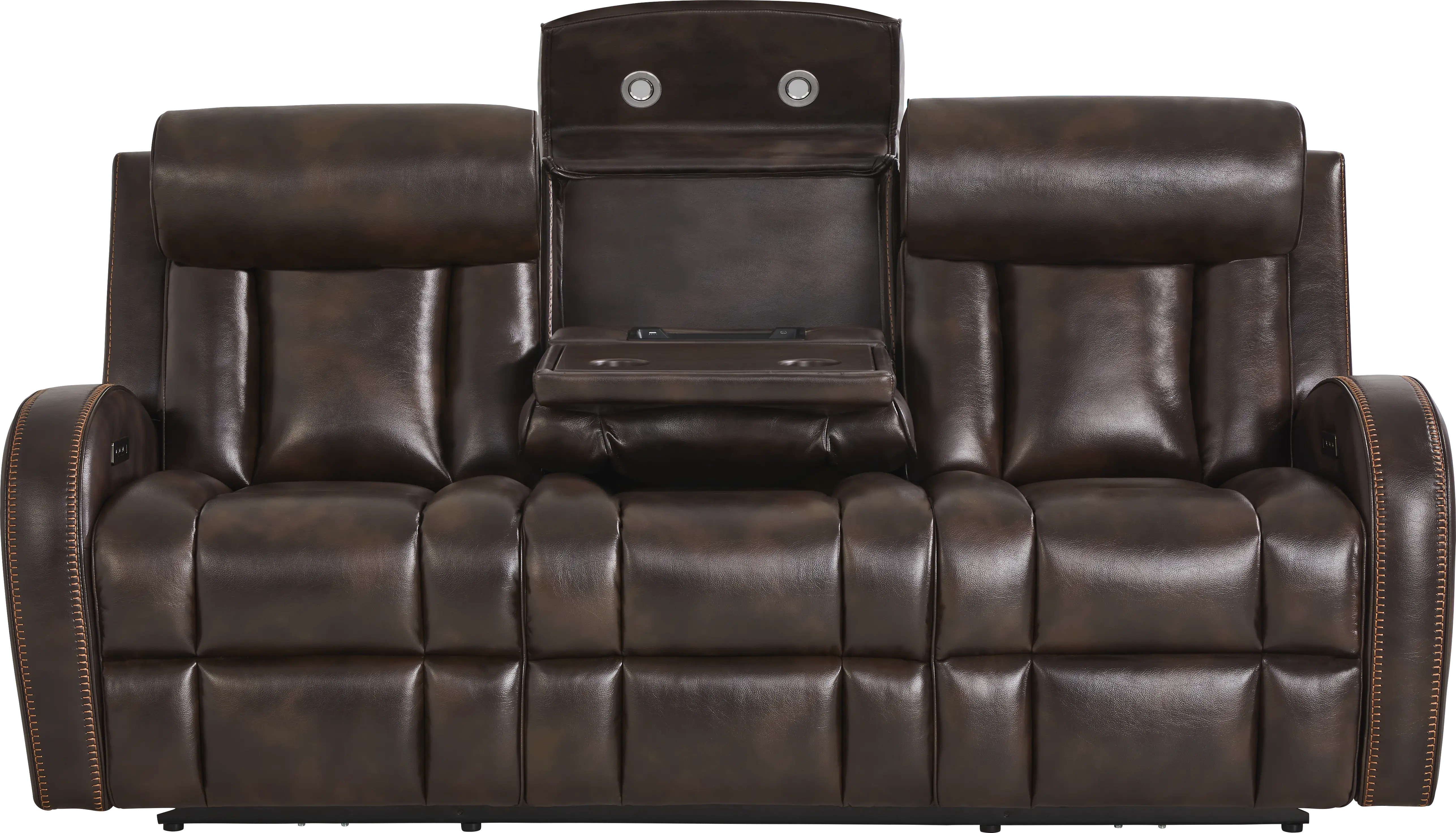 Copperfield Brown 7 Pc Living Room with Dual Power Reclining Sofa - Thumbnail - Image 2