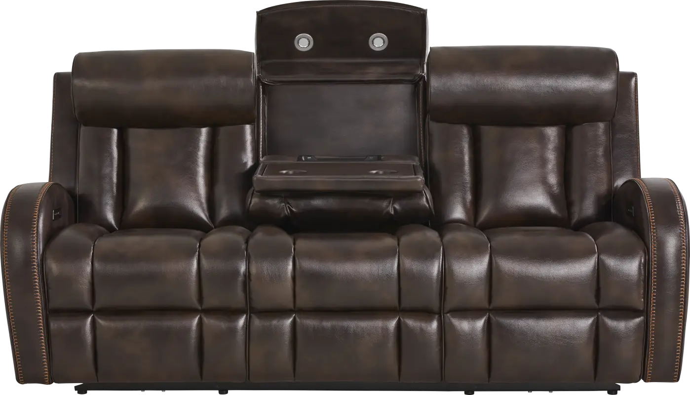 Copperfield Brown Dual Power Reclining Sofa