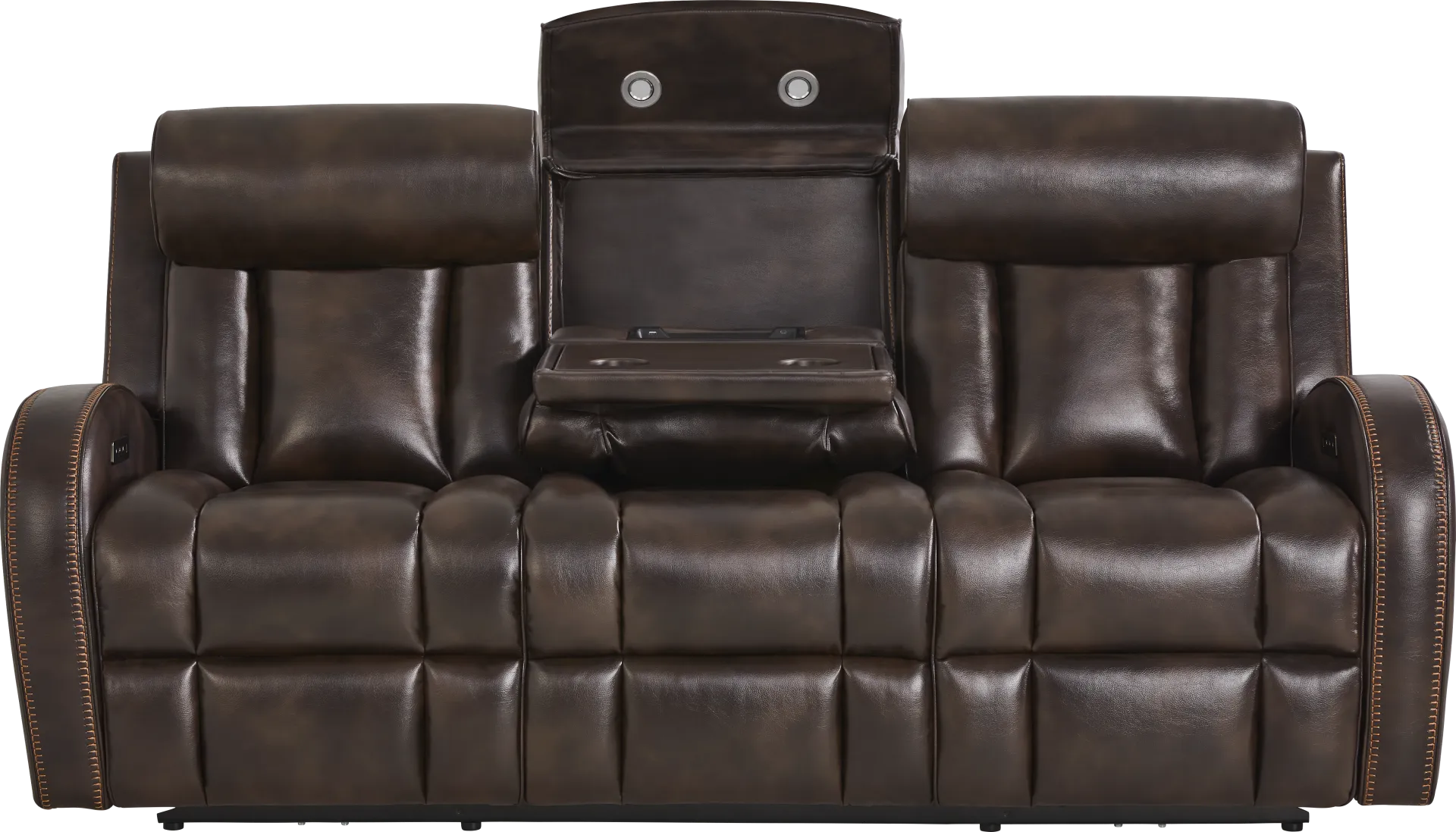 Copperfield Brown 7 Pc Living Room with Dual Power Reclining Sofa - Image 2