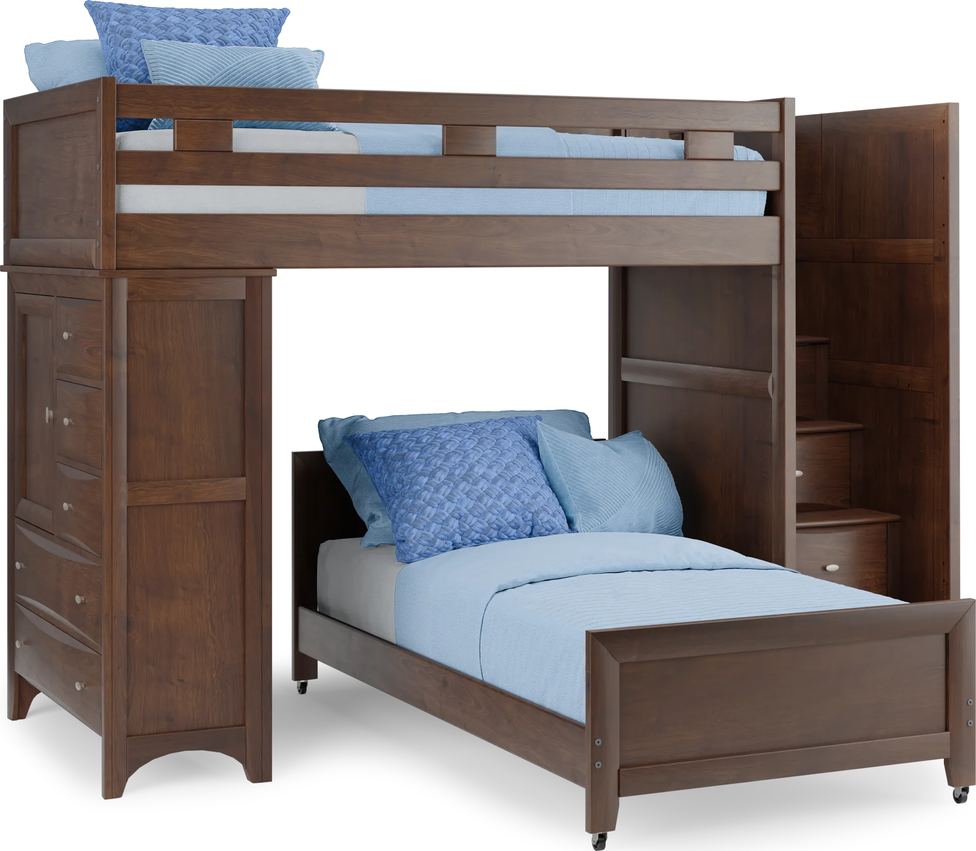 Ivy League 2.0 Walnut Twin/Twin Step Bunk with Chest - Image 2