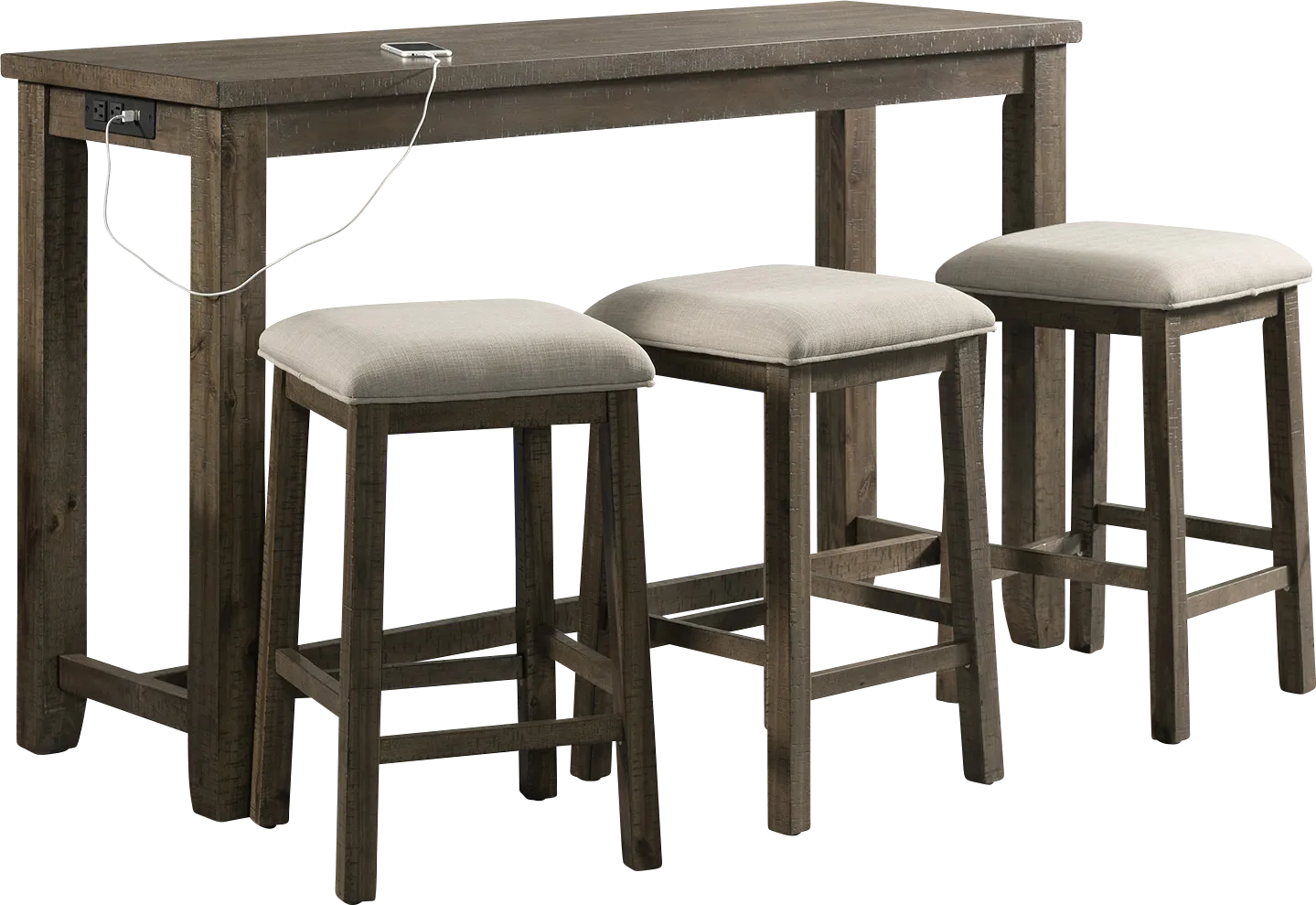 Ampezo Gray Bar Table with Stools - Image 1
