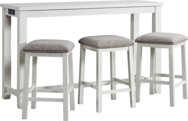 Ampezo White Bar Table with Stools