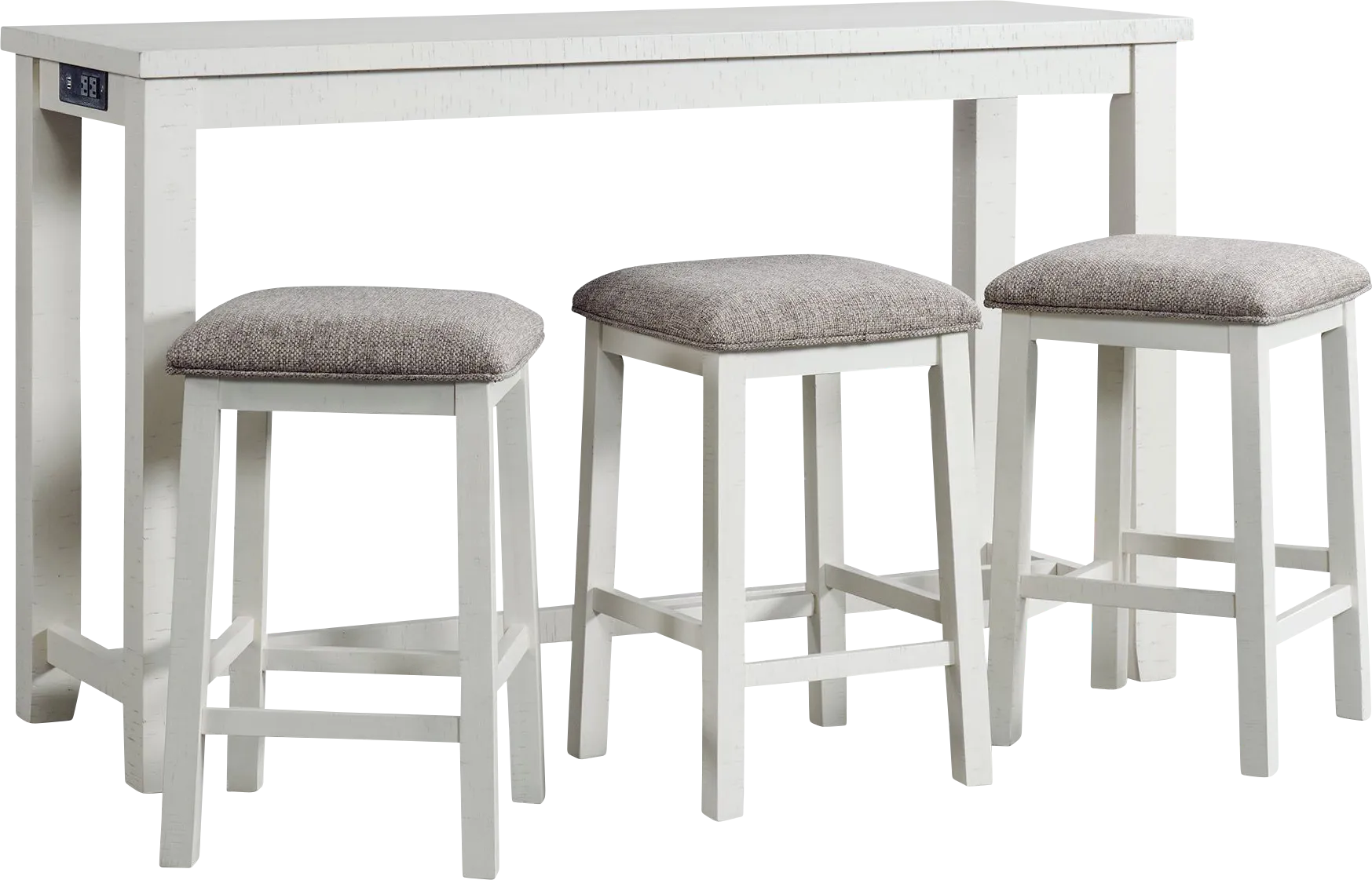 Ampezo White Bar Table with Stools - Image 1