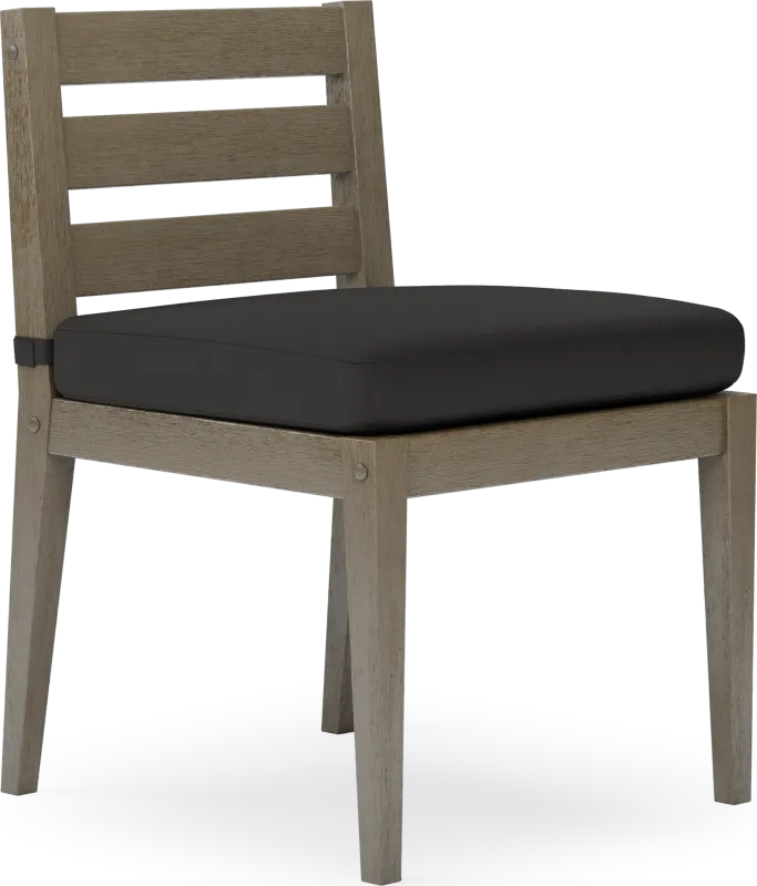Lake Tahoe Gray Outdoor Side Chair with Charcoal Cushion