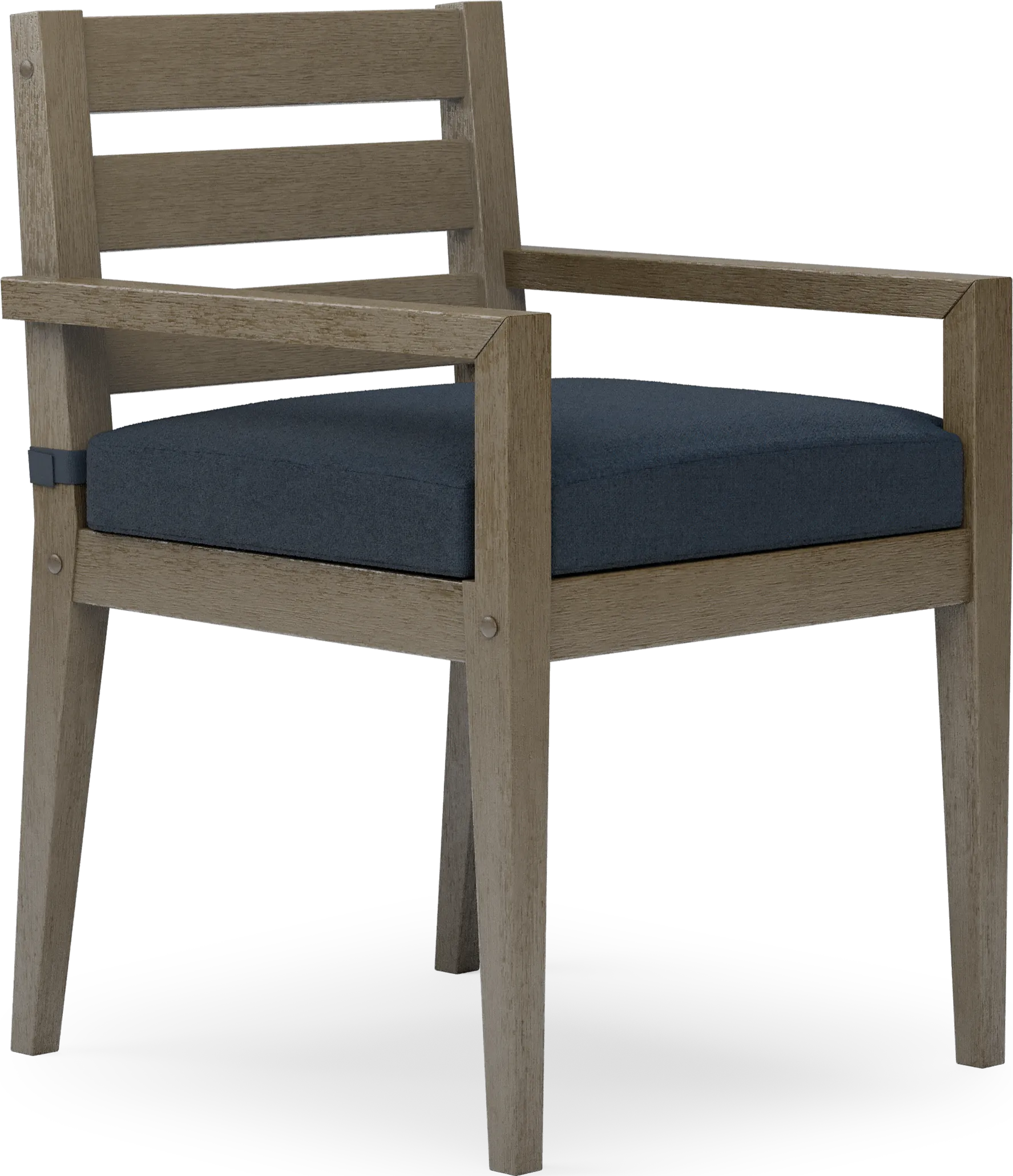 Lake Tahoe Gray Outdoor Arm Chair with Indigo Cushion - Image 2