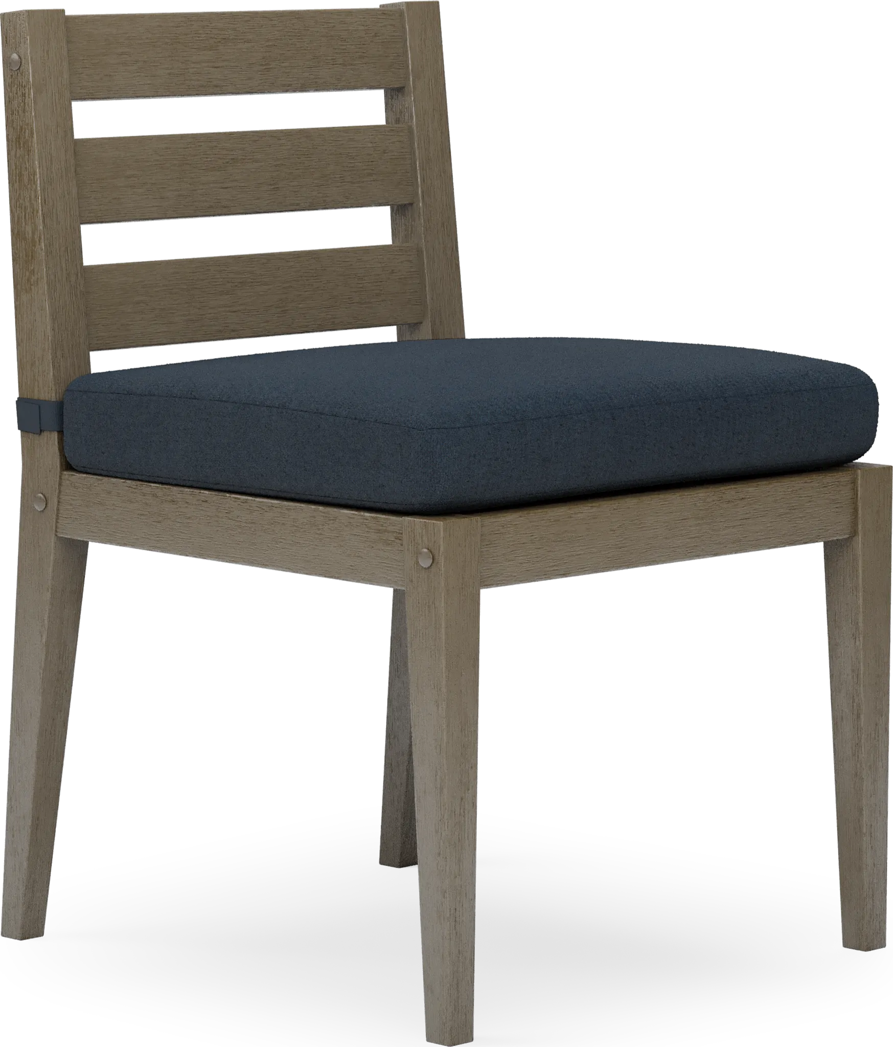 Lake Tahoe Gray Outdoor Side Chair with Indigo Cushion - Image 2