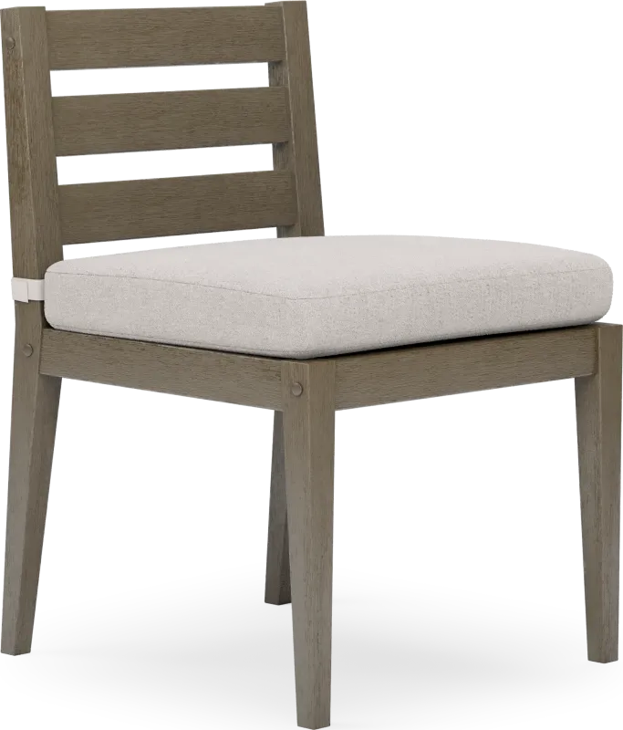 Lake Tahoe Gray Outdoor Side Chair with Seagull Cushion