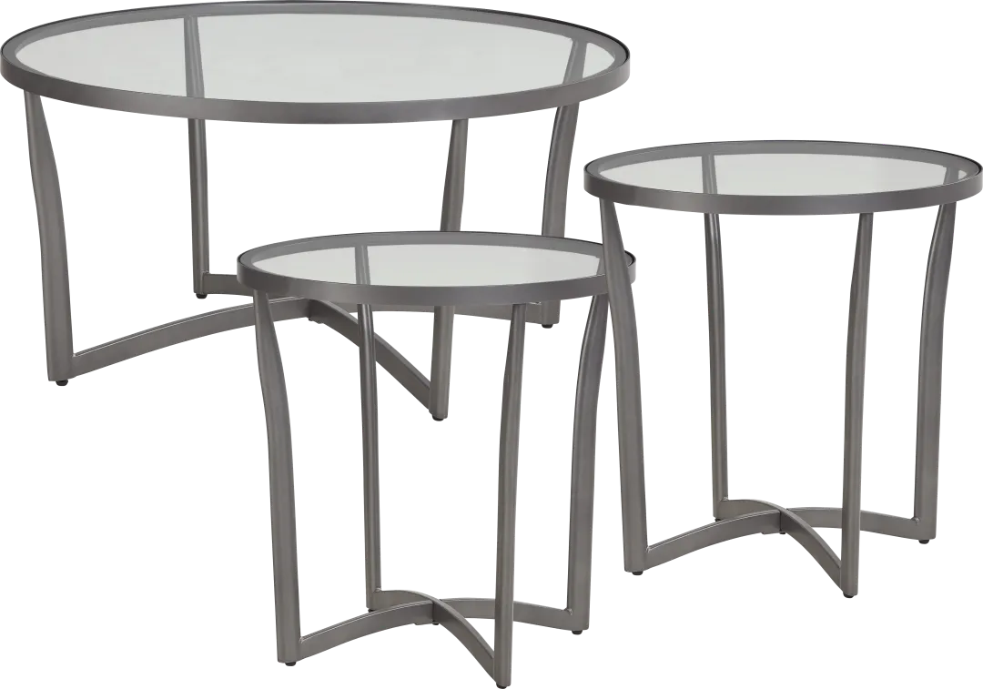 Tipton Terrace Black 3 Pc Occasional Table Set