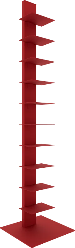 Lukens II Red Bookcase Tower