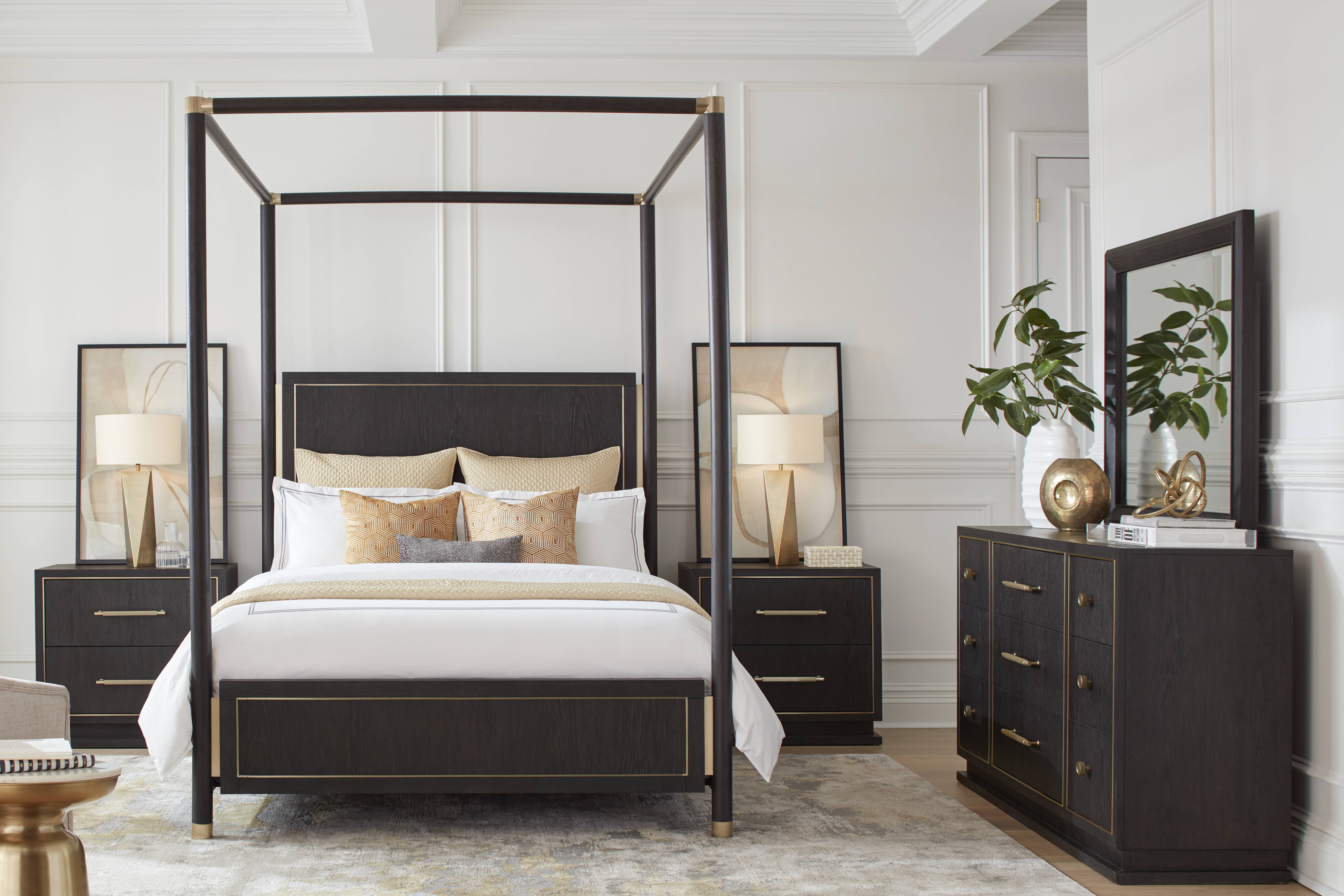 Wilshire Merlot 7 Pc King Canopy Bedroom - Thumbnail - Image 1