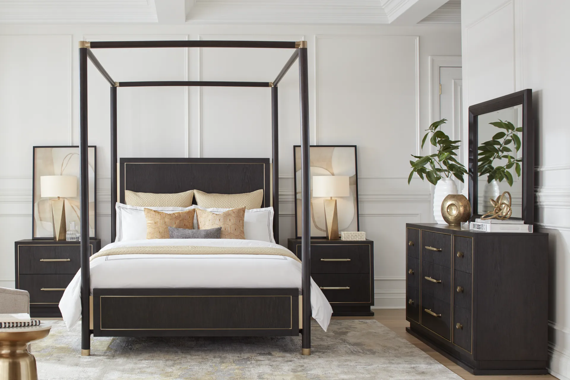 Wilshire Merlot 8 Pc Queen Canopy Bedroom - Image 1