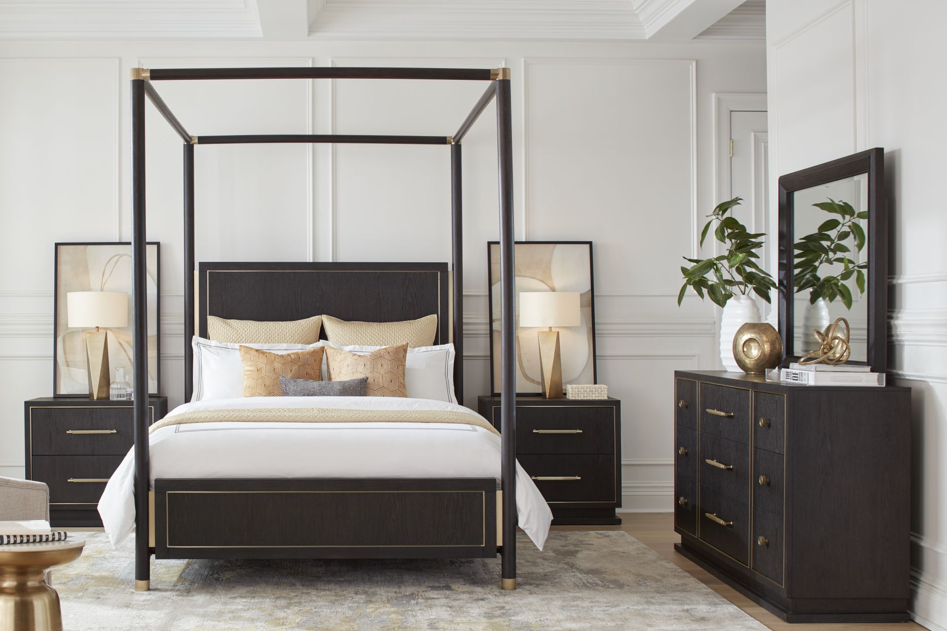 Wilshire Merlot 8 Pc King Canopy Bedroom - Image 1