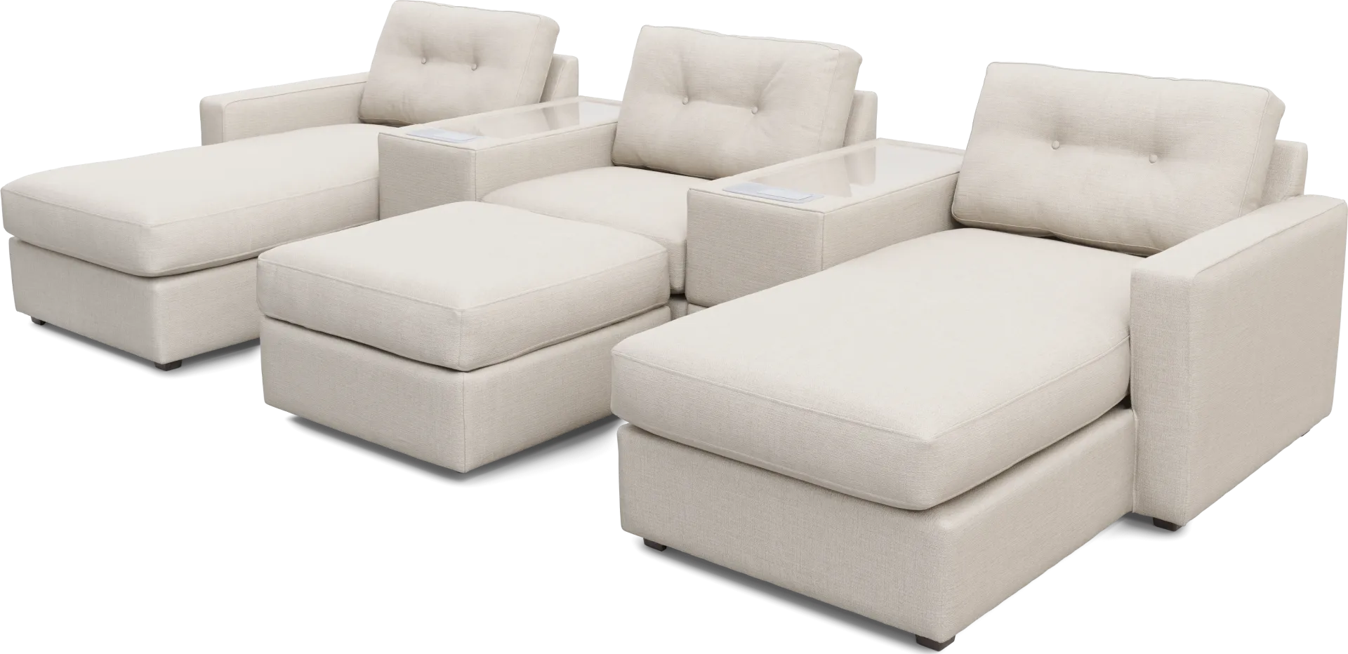 Off-White 6 Pc ModularOne with Media Consoles - Image 1
