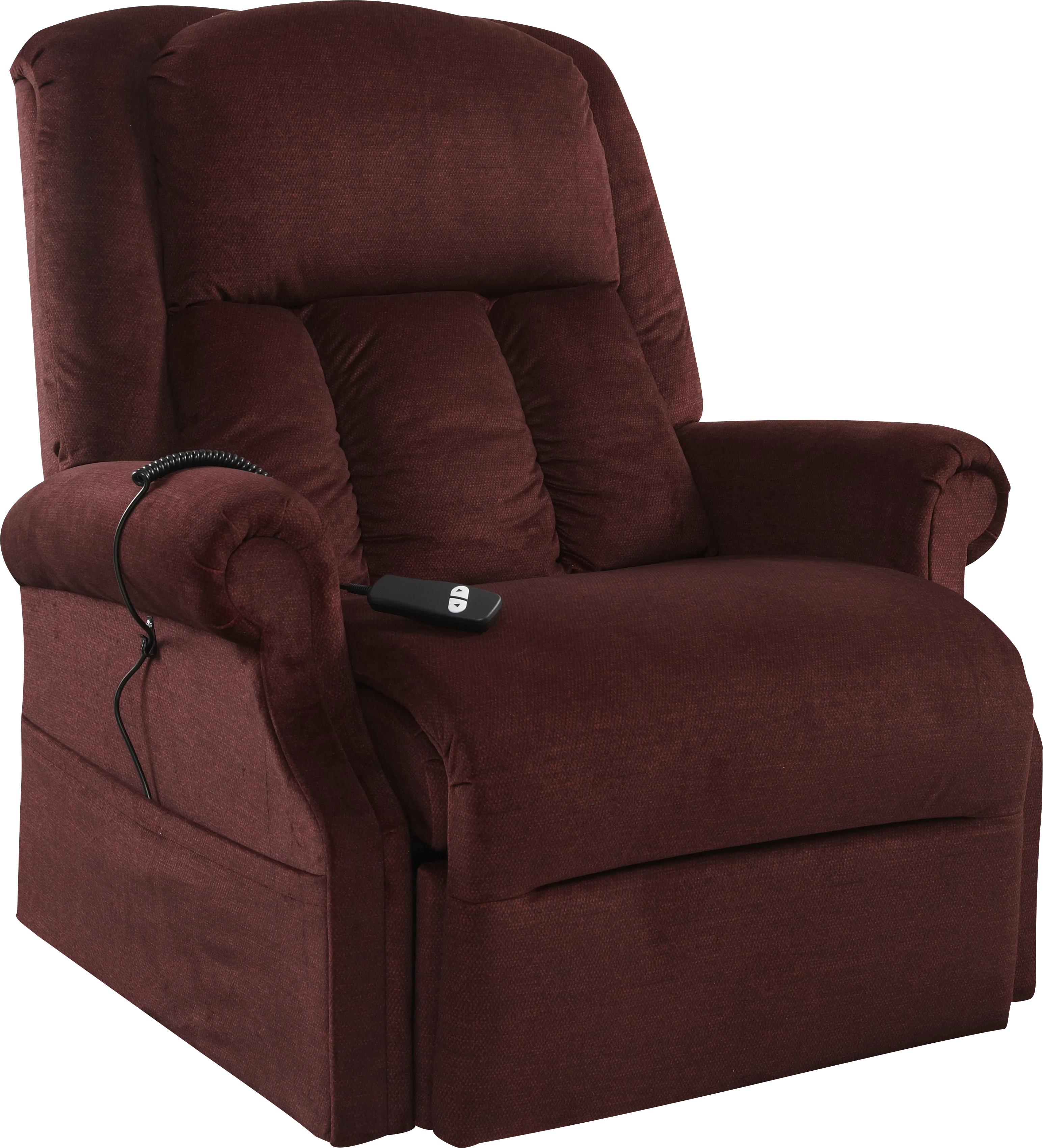 Lambeth Burgundy Lift Chair Power Recliner - Thumbnail - Image 1