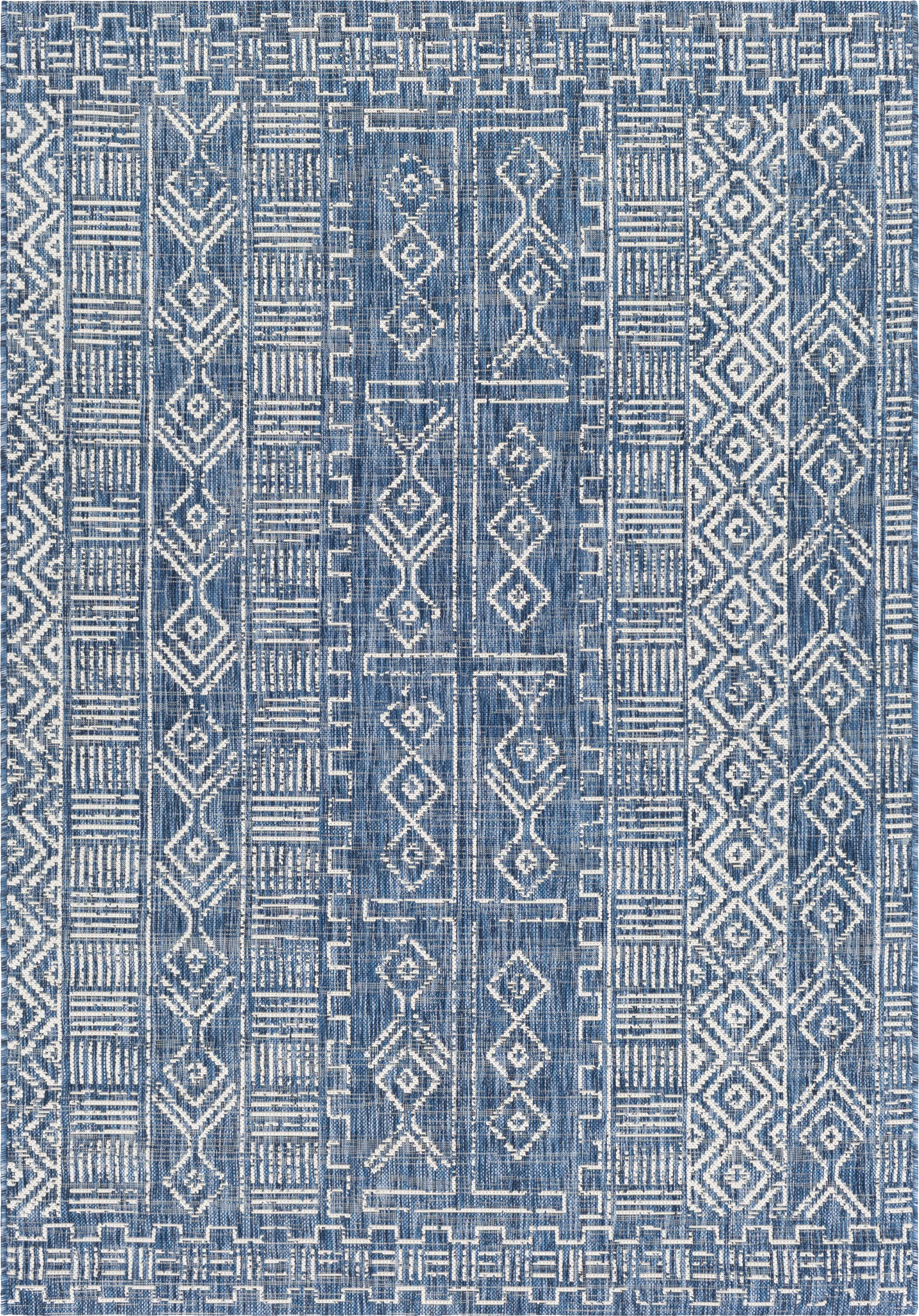 Alturas Blue 6'7 x 9' Indoor/Outdoor Rug - Image 1