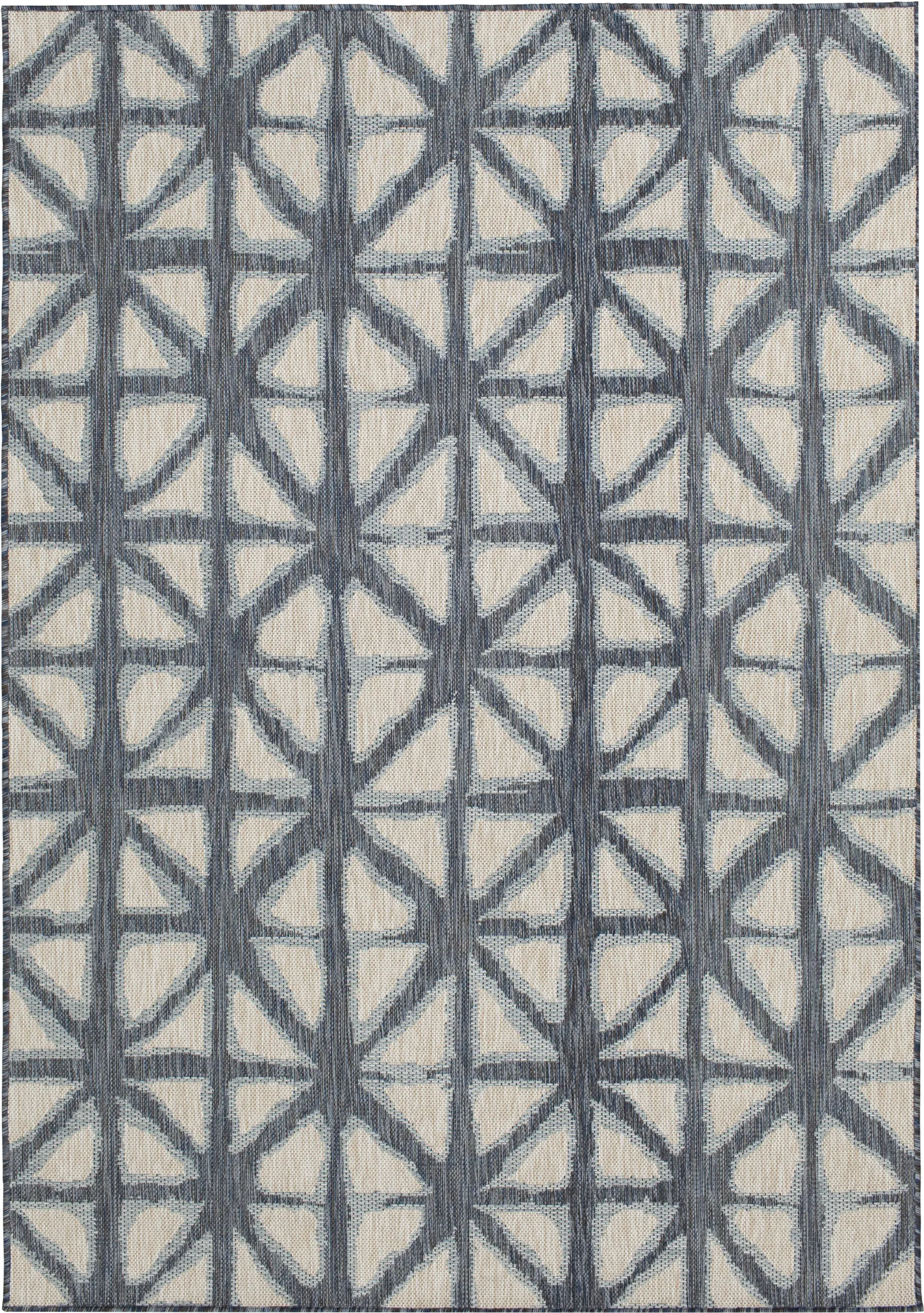 Shibori Stripes Dark Blue 5' x 7'3 Indoor Outdoor/Rug - Thumbnail - Image 1