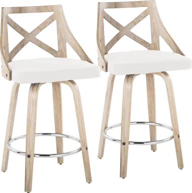 Hasbrouck III Cream Swivel Counter Height Stool, Set of 2