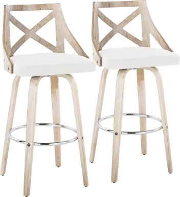 Hasbrouck III Cream Swivel Barstool, Set of 2