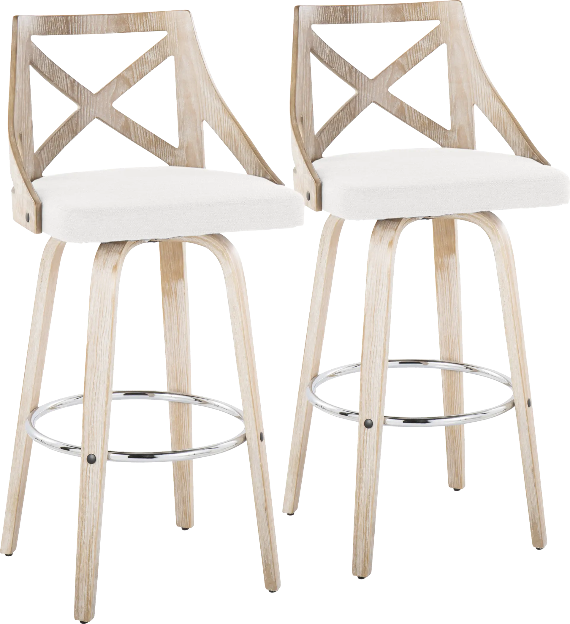 Hasbrouck III Cream Swivel Barstool, Set of 2