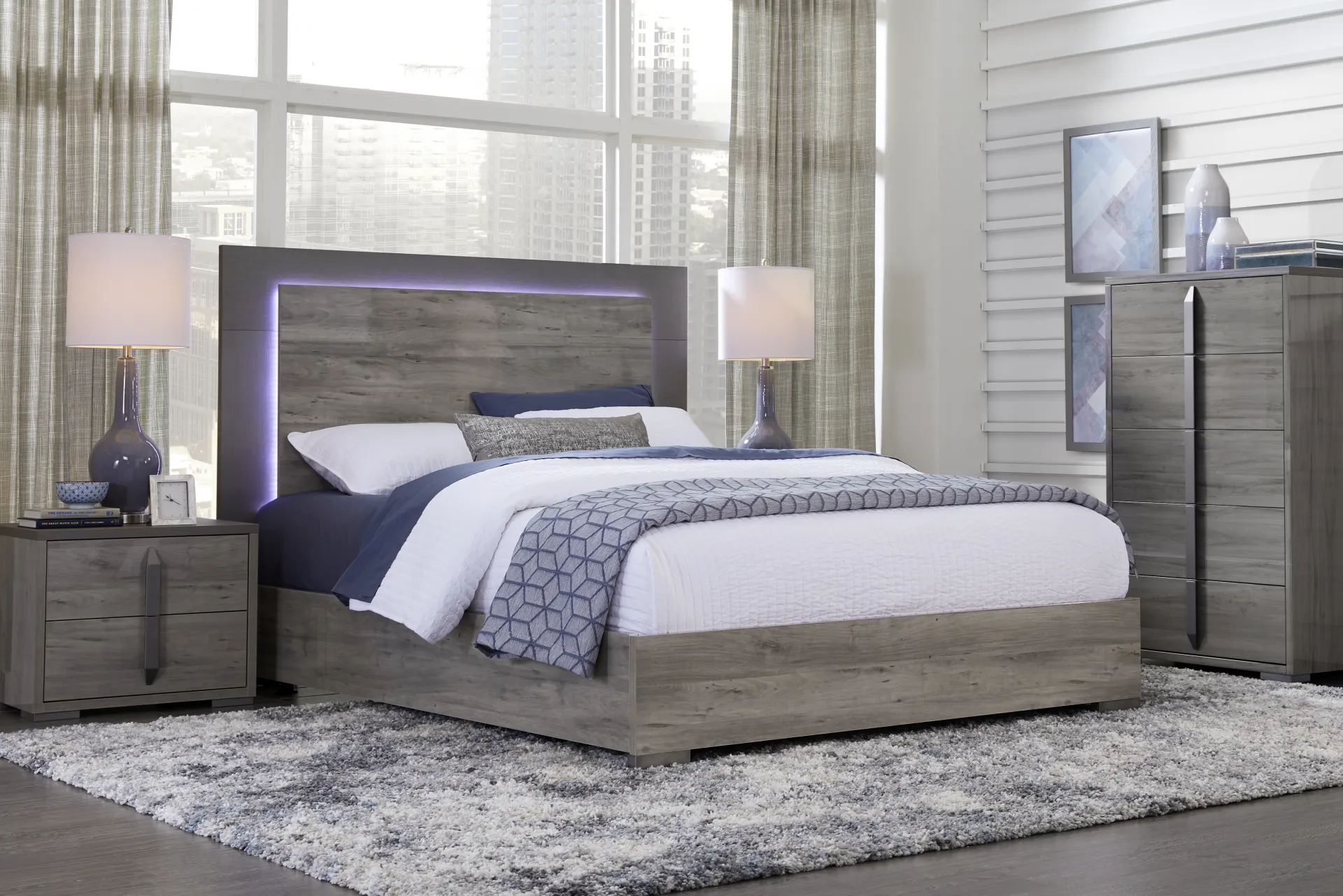 Park Slope Gray 3 Pc King Panel Bed - Image 1
