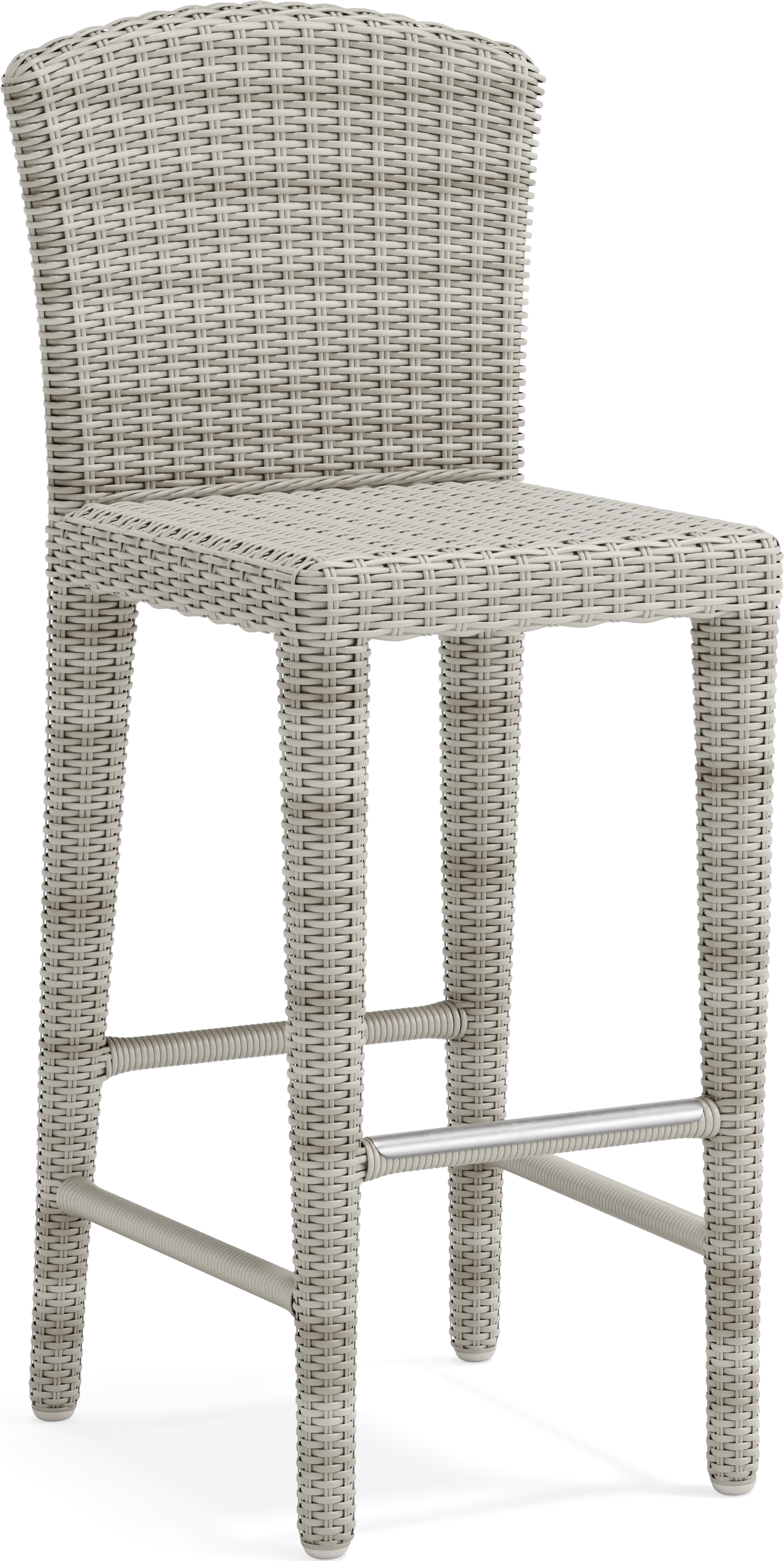 Patmos Gray Wicker Outdoor Barstool - Image 2