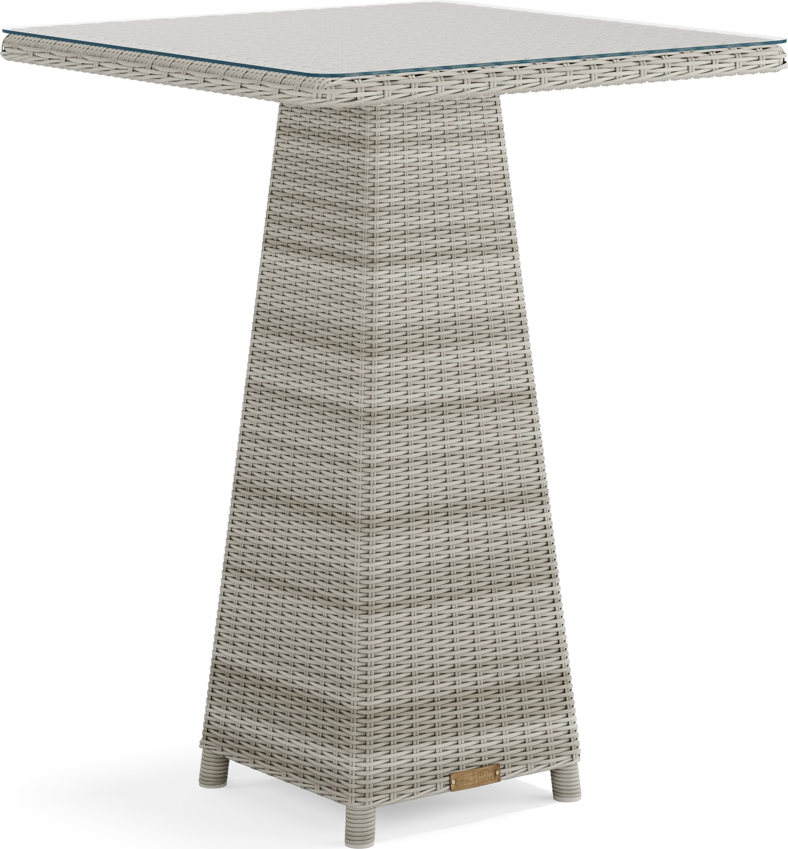 Patmos Gray Wicker 36 in. Square Outdoor Bar Table - Thumbnail - Image 1