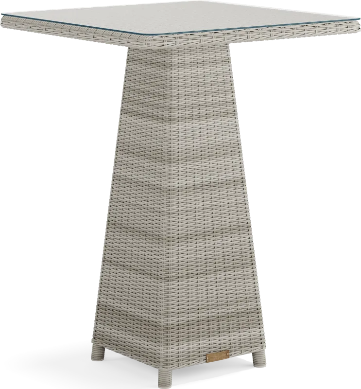 Patmos Gray Wicker 36 in. Square Outdoor Bar Table