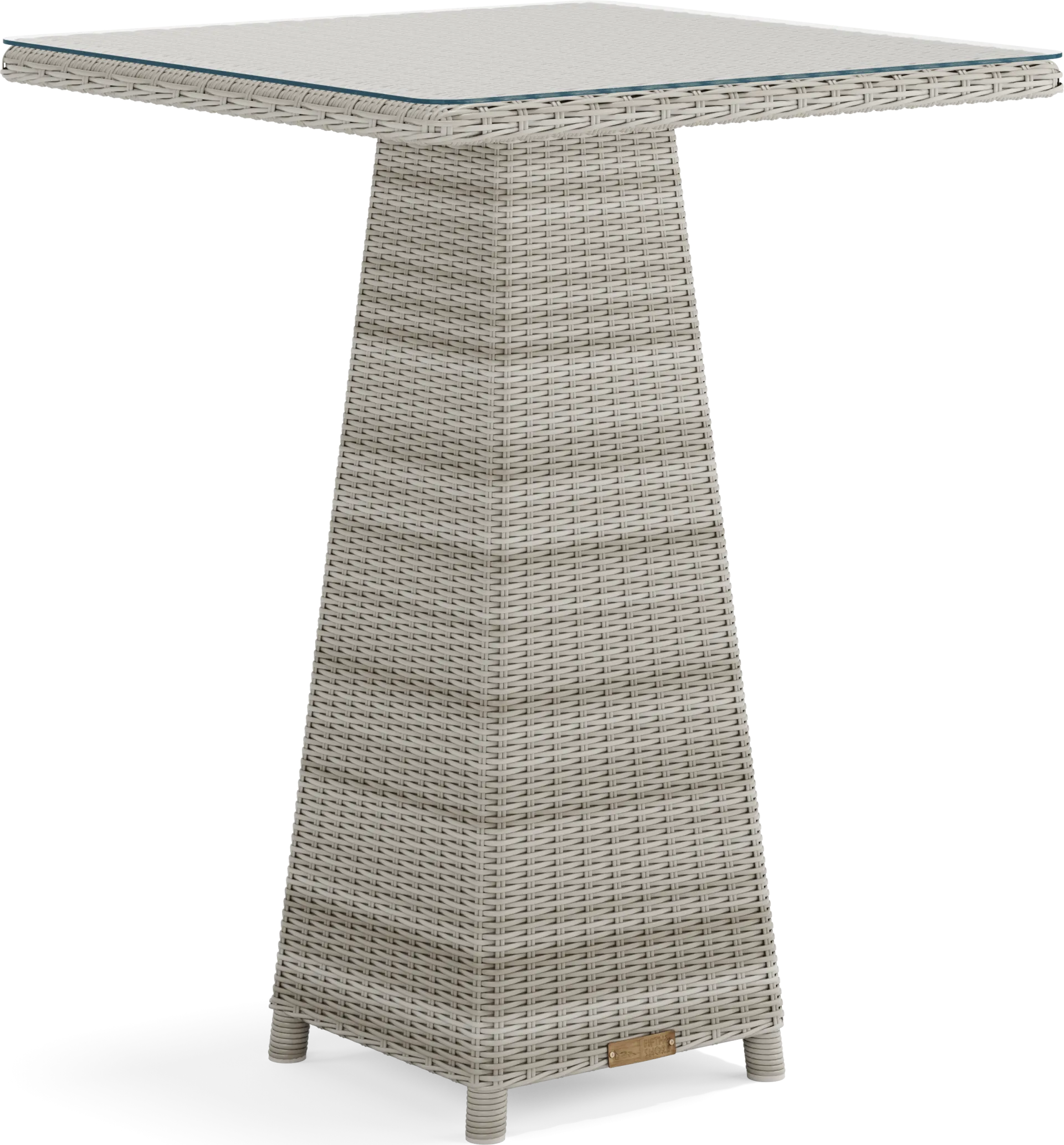 Patmos Gray Wicker 36 in. Square Outdoor Bar Table - Image 2