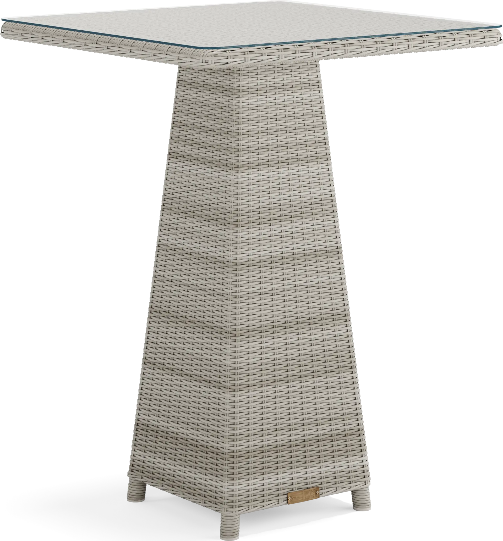 Patmos Gray Wicker 36 in. Square Outdoor Bar Table