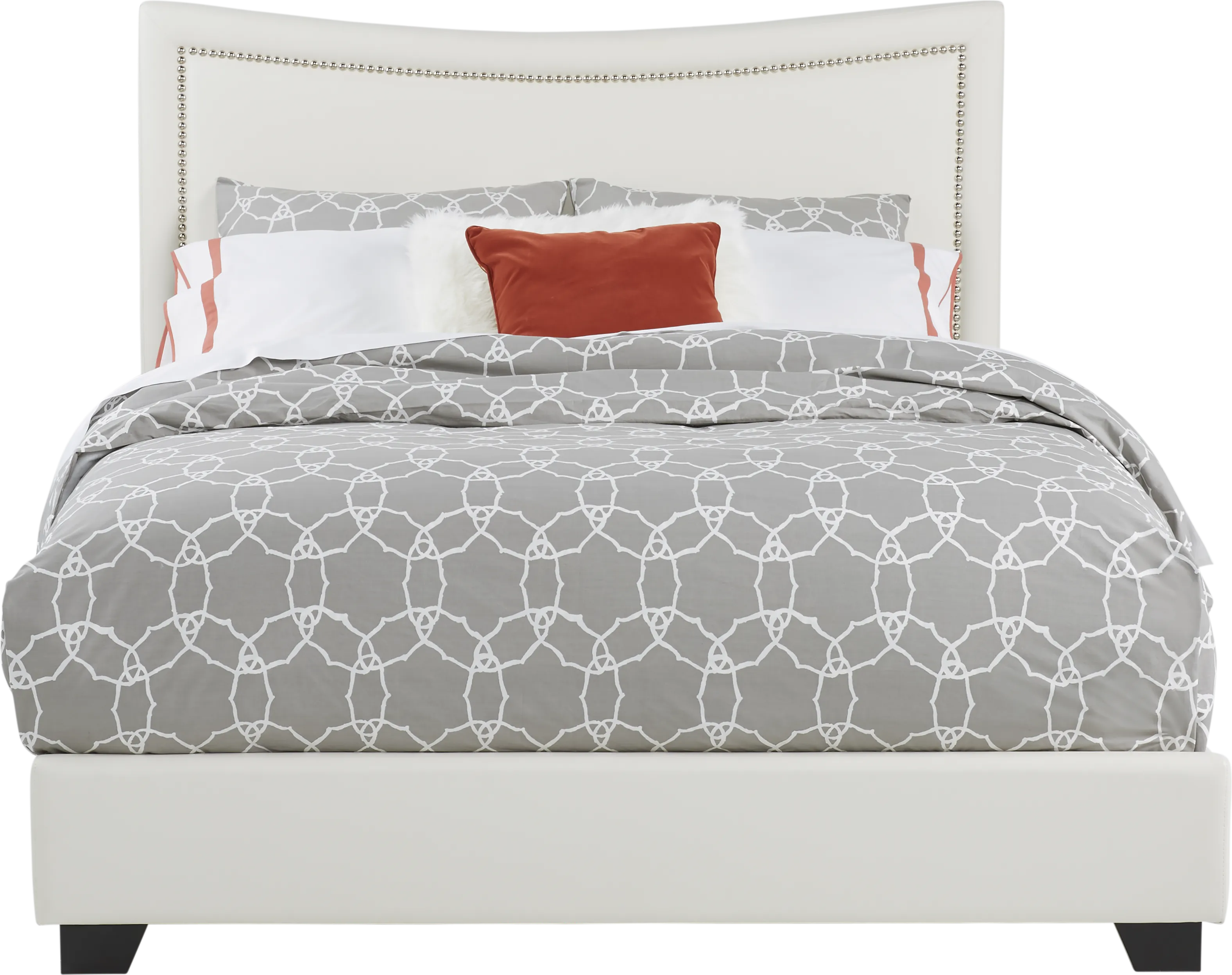 Belcourt Black 5 Pc Bedroom with Genoa Ivory Queen Upholstered Bed - Thumbnail - Image 2