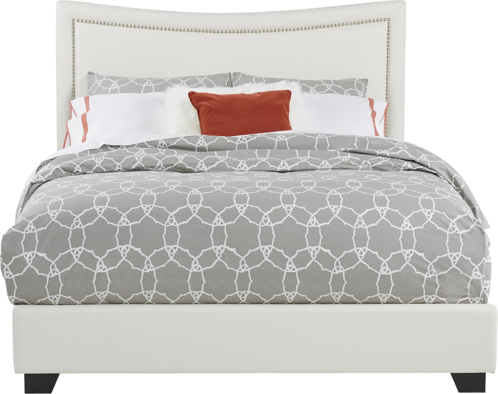 Belcourt Black 5 Pc Bedroom with Genoa Ivory Queen Upholstered Bed - Image 2