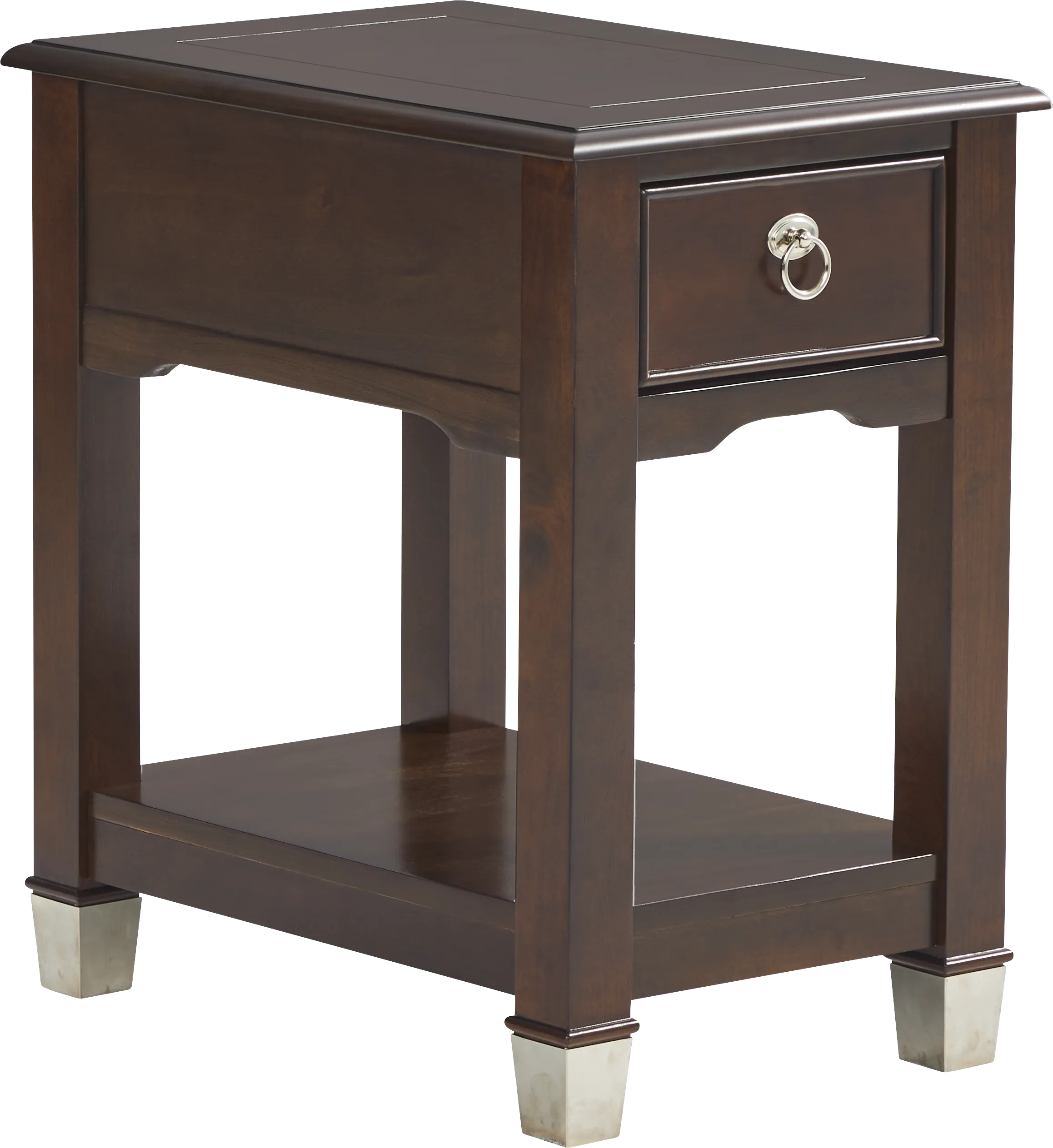Elshan Walnut Chairside Table - Thumbnail - Image 1