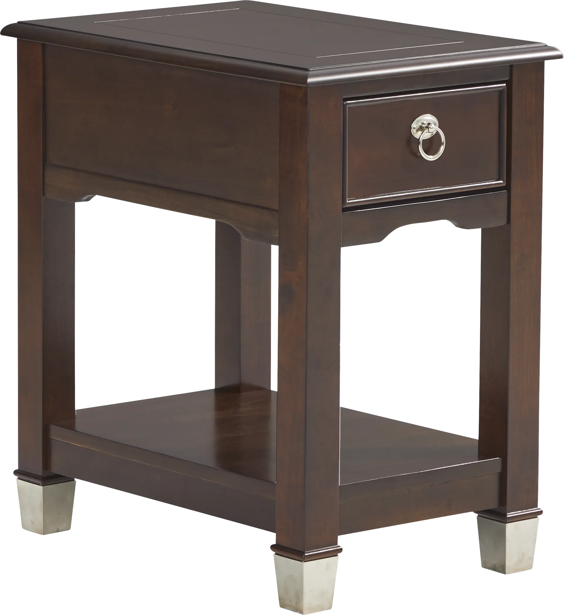 Elshan Walnut Chairside Table - Image 1