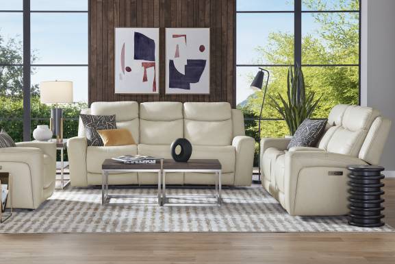 Davidson Platinum Leather Dual Power Reclining Console Loveseat