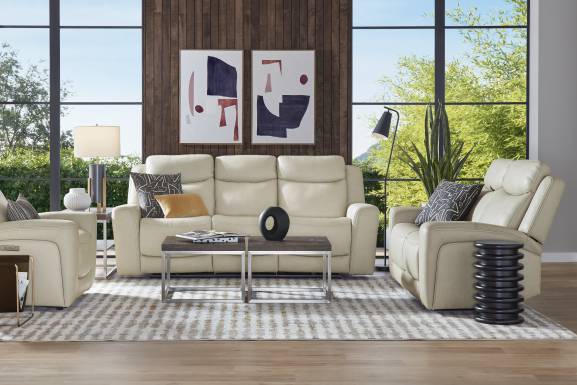 Davidson Platinum Leather Dual Power Reclining Sofa