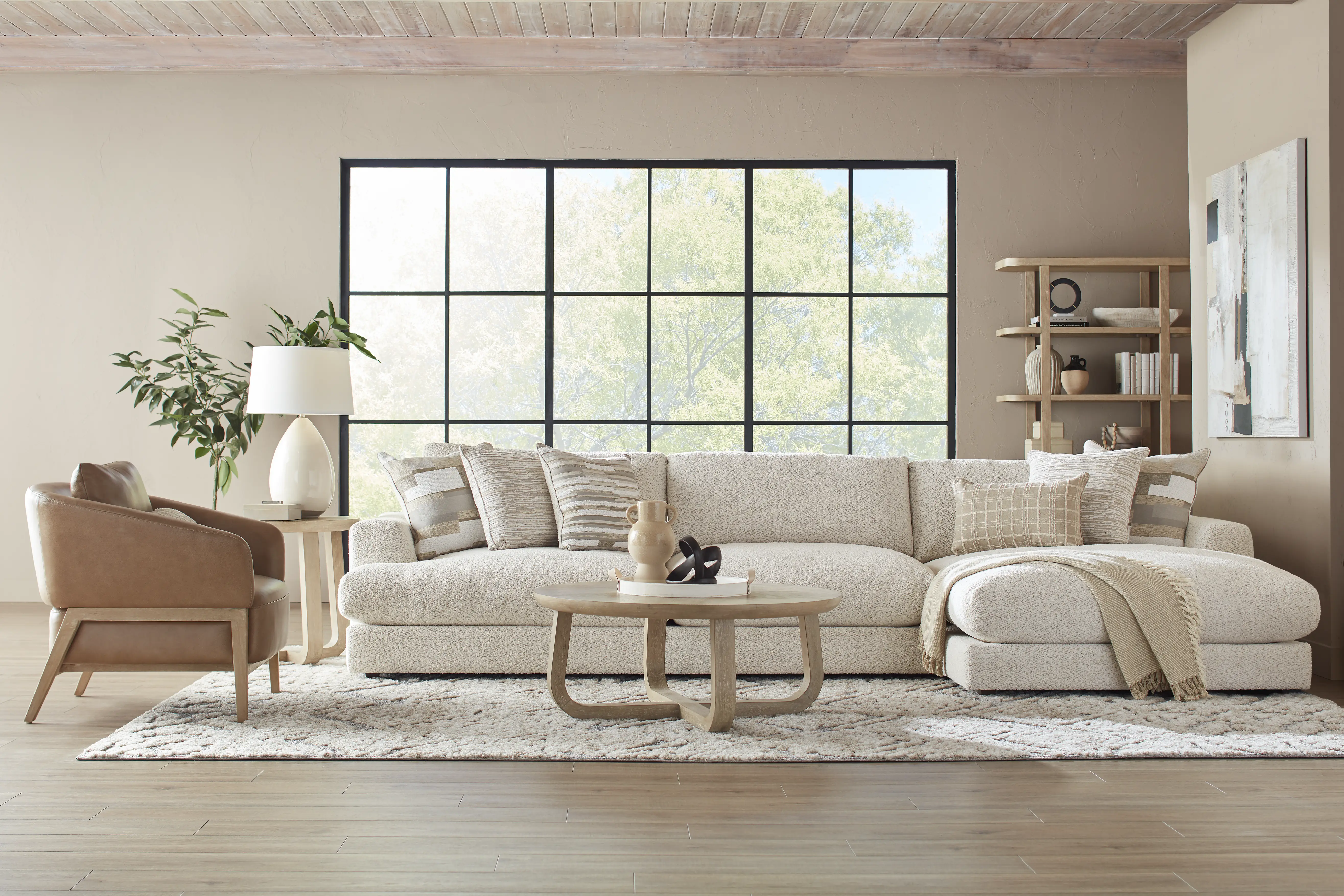 Drew & Jonathan Montecito White Chenille,Polyester Fabric 2 Pc With Chaise Right Arm Sectional