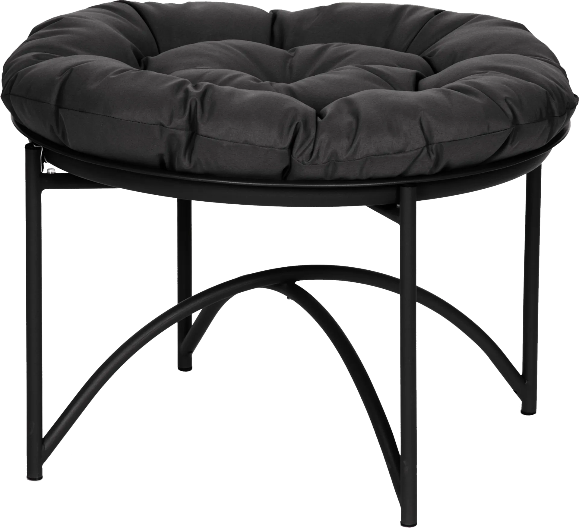 Outdoor Sanrevelle Black Ottoman - Image 1