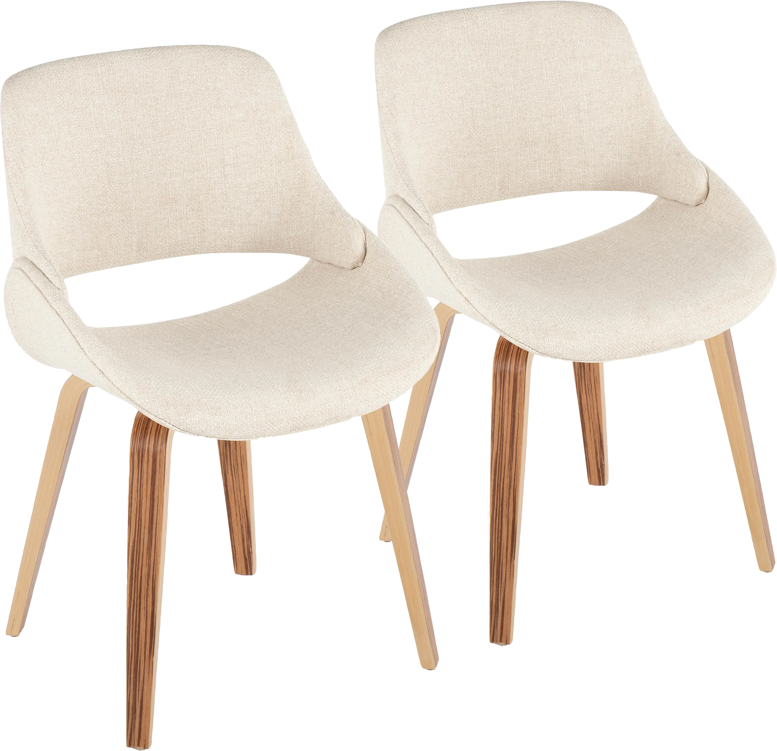 Stroble V Cream Dining Chair, Set of 2 - Thumbnail - Image 1