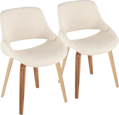 Stroble V Cream Dining Chair, Set of 2
