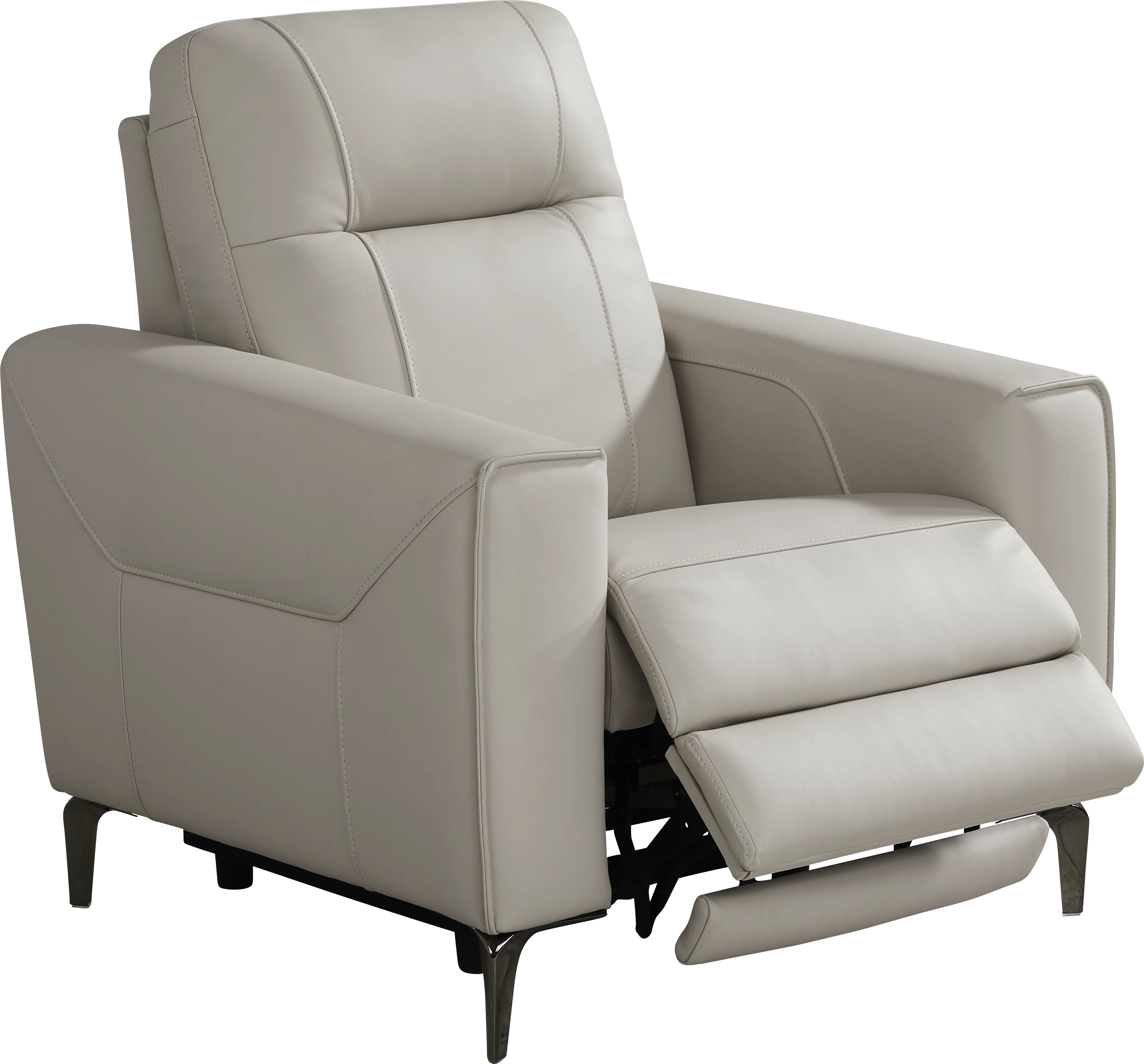 Parkside Heights Gray Leather 3 Pc Living Room with Dual Power Reclining Sofa - Thumbnail - Image 7