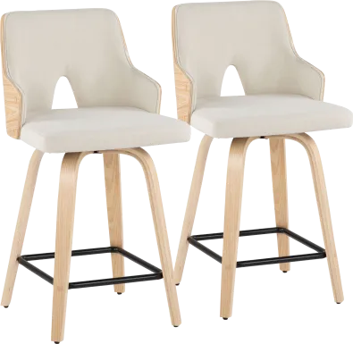 Gadson I Cream Swivel Counter Height Stool, Set of 2