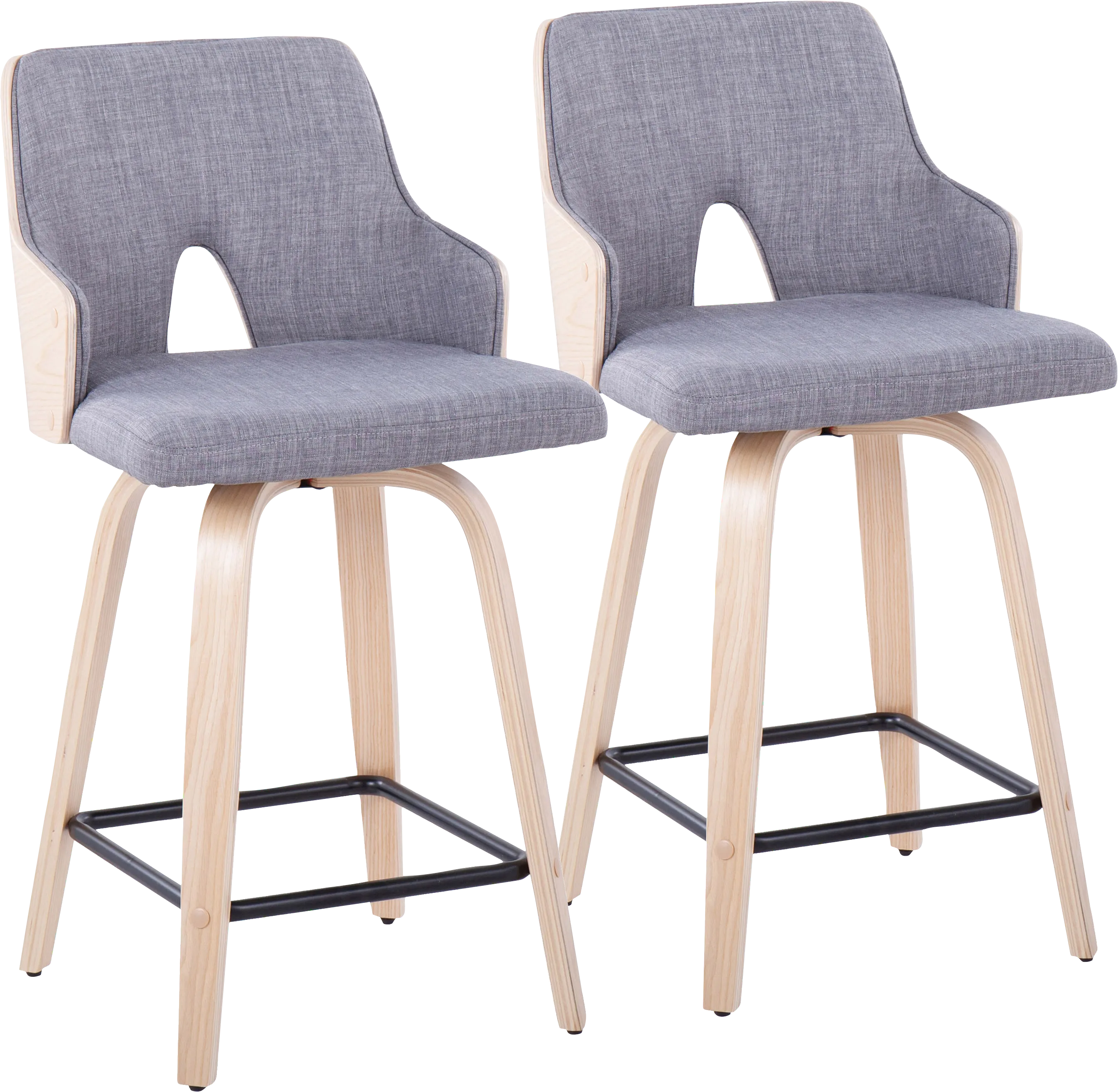 Gadsen I Gray Swivel Counter Height Stool, Set of 2