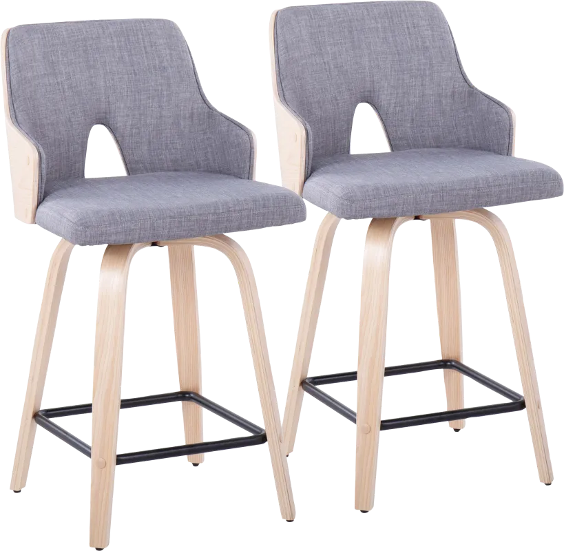 Gadsen I Gray Swivel Counter Height Stool, Set of 2