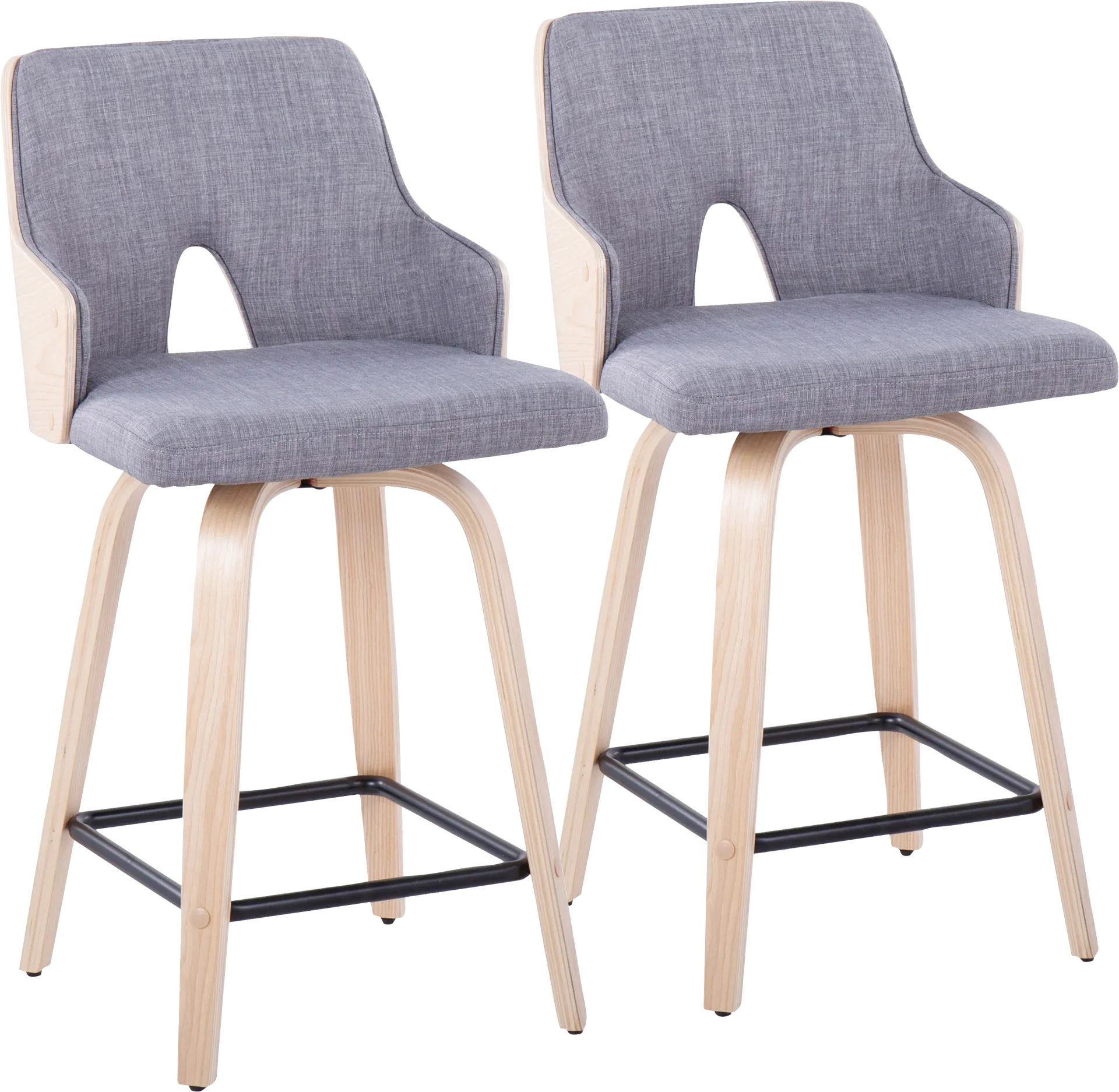 Gadsen I Gray Swivel Counter Height Stool, Set of 2 - Image 1