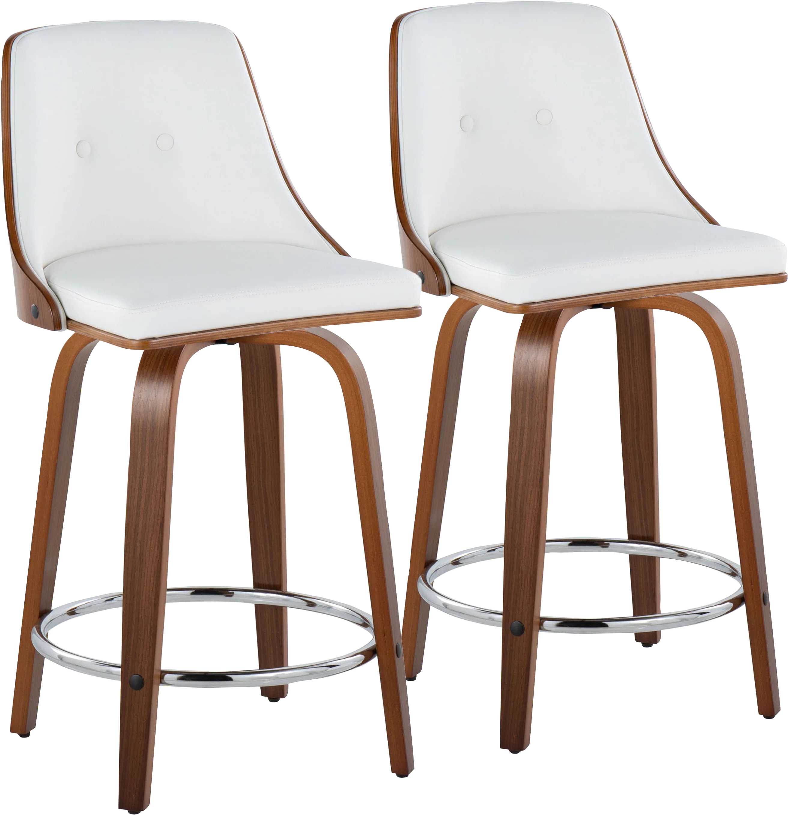 Jessaminnes I White Swivel Counter Height Stool, Set of 2 - Thumbnail - Image 1