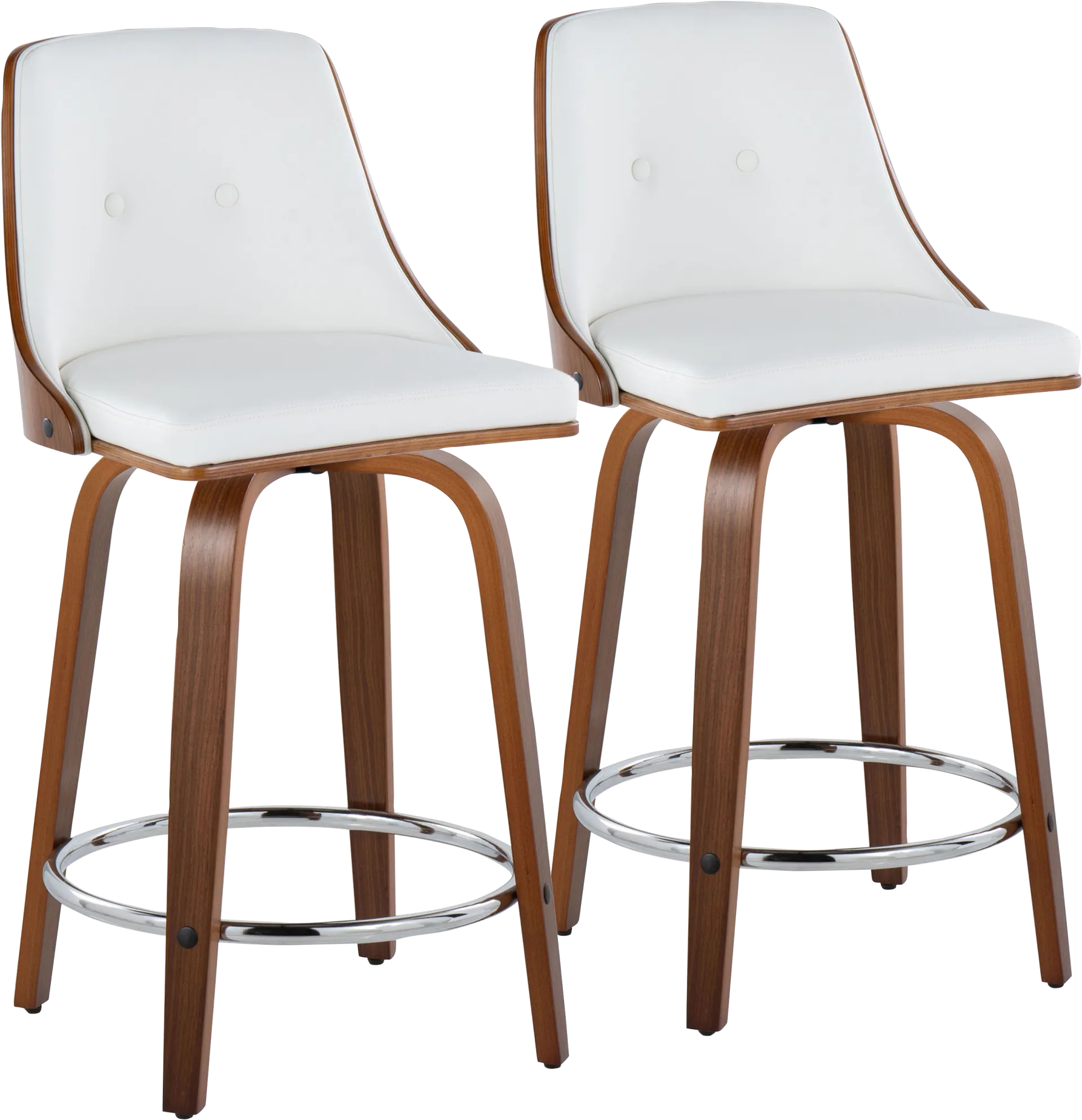 Jessaminnes I White Swivel Counter Height Stool, Set of 2 - Image 1
