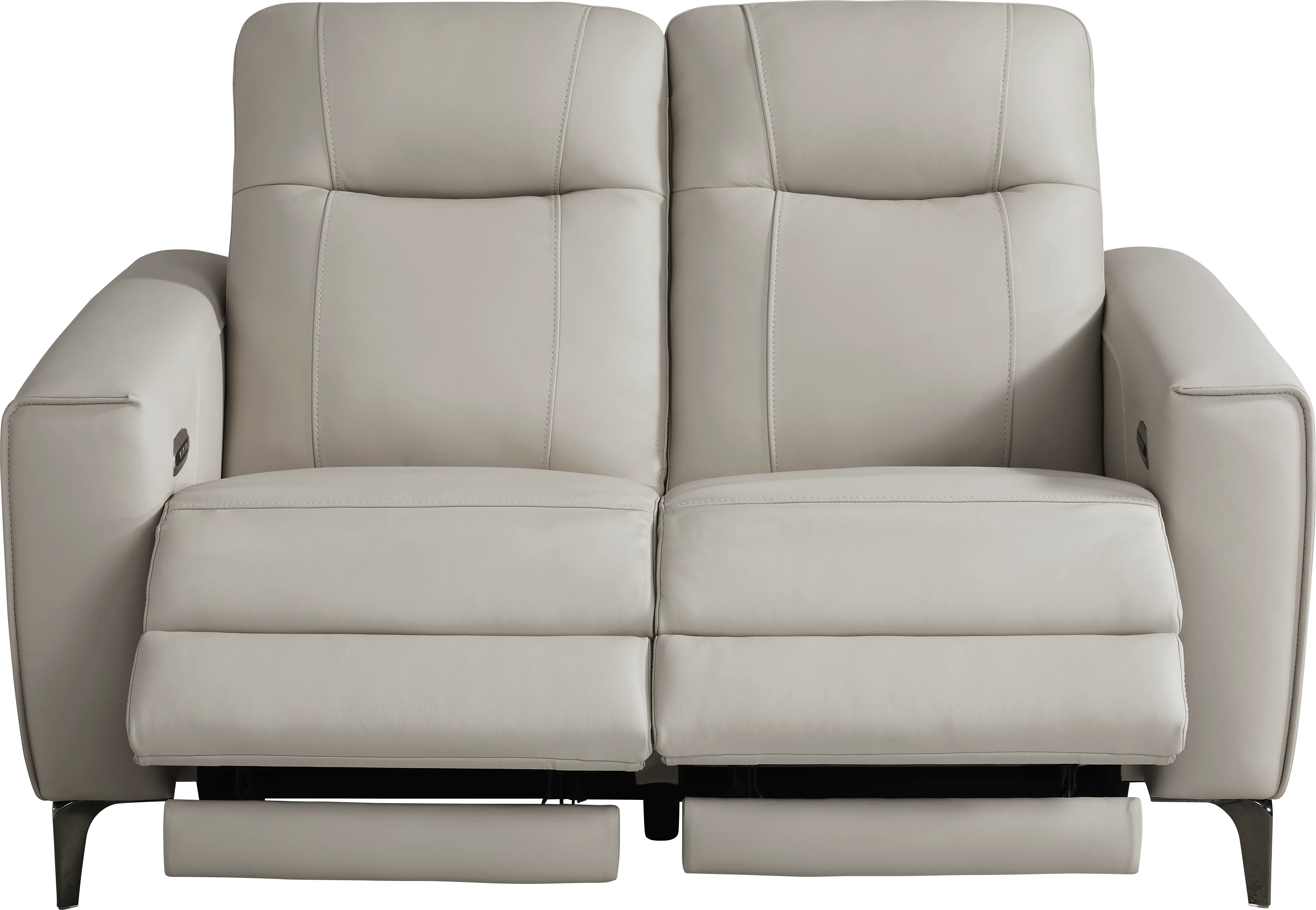 Parkside Heights Gray Leather 2 Pc Dual Power Reclining Living Room - Thumbnail - Image 7