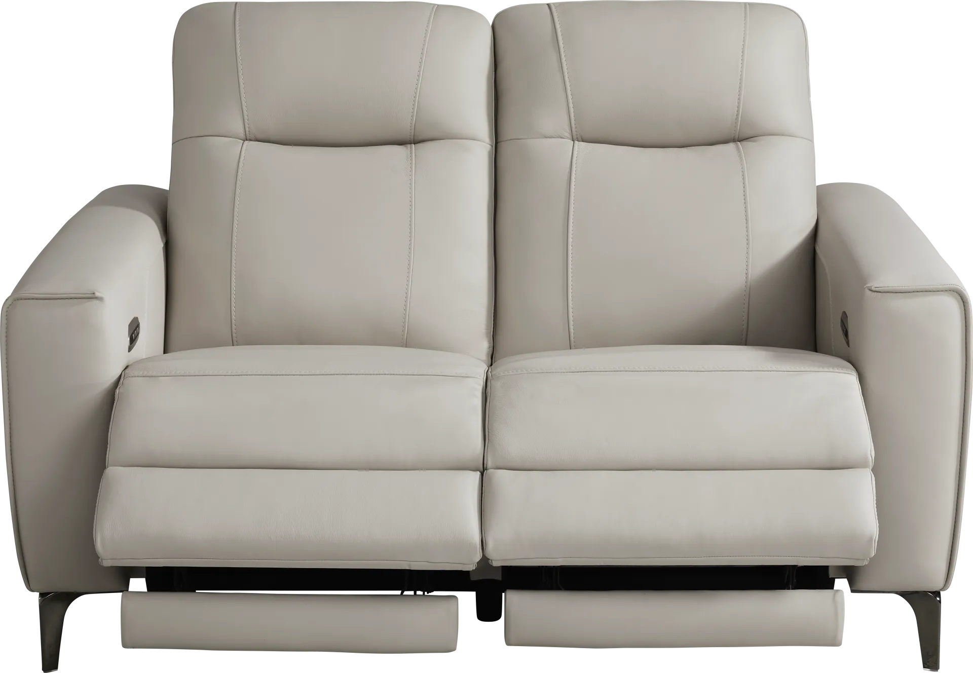 Parkside Heights Gray Leather 2 Pc Dual Power Reclining Living Room - Image 7